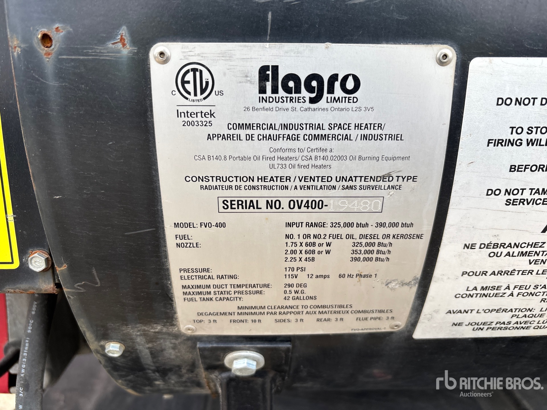 General Appearance with Serial Number / VIN