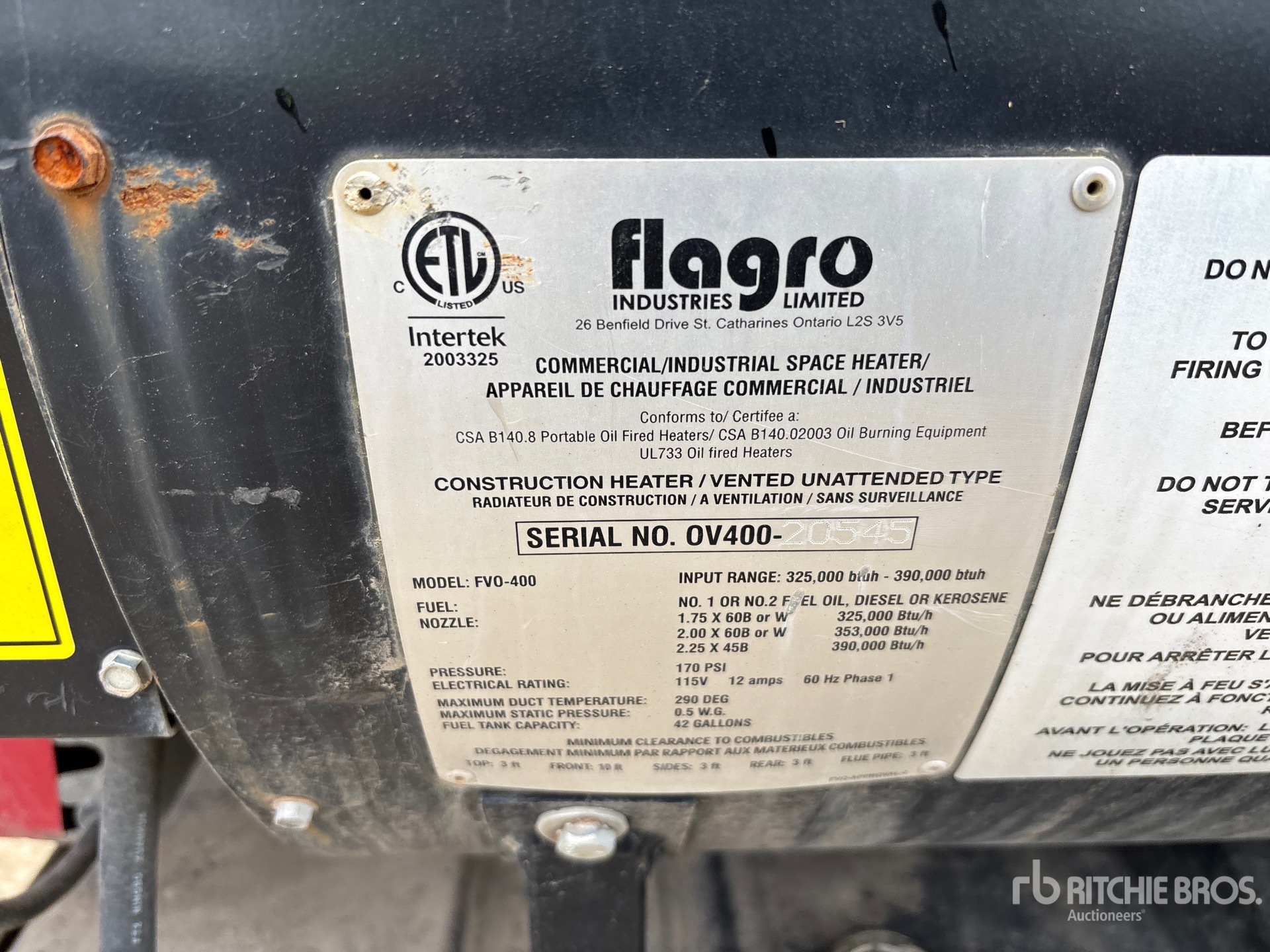 General Appearance with Serial Number / VIN