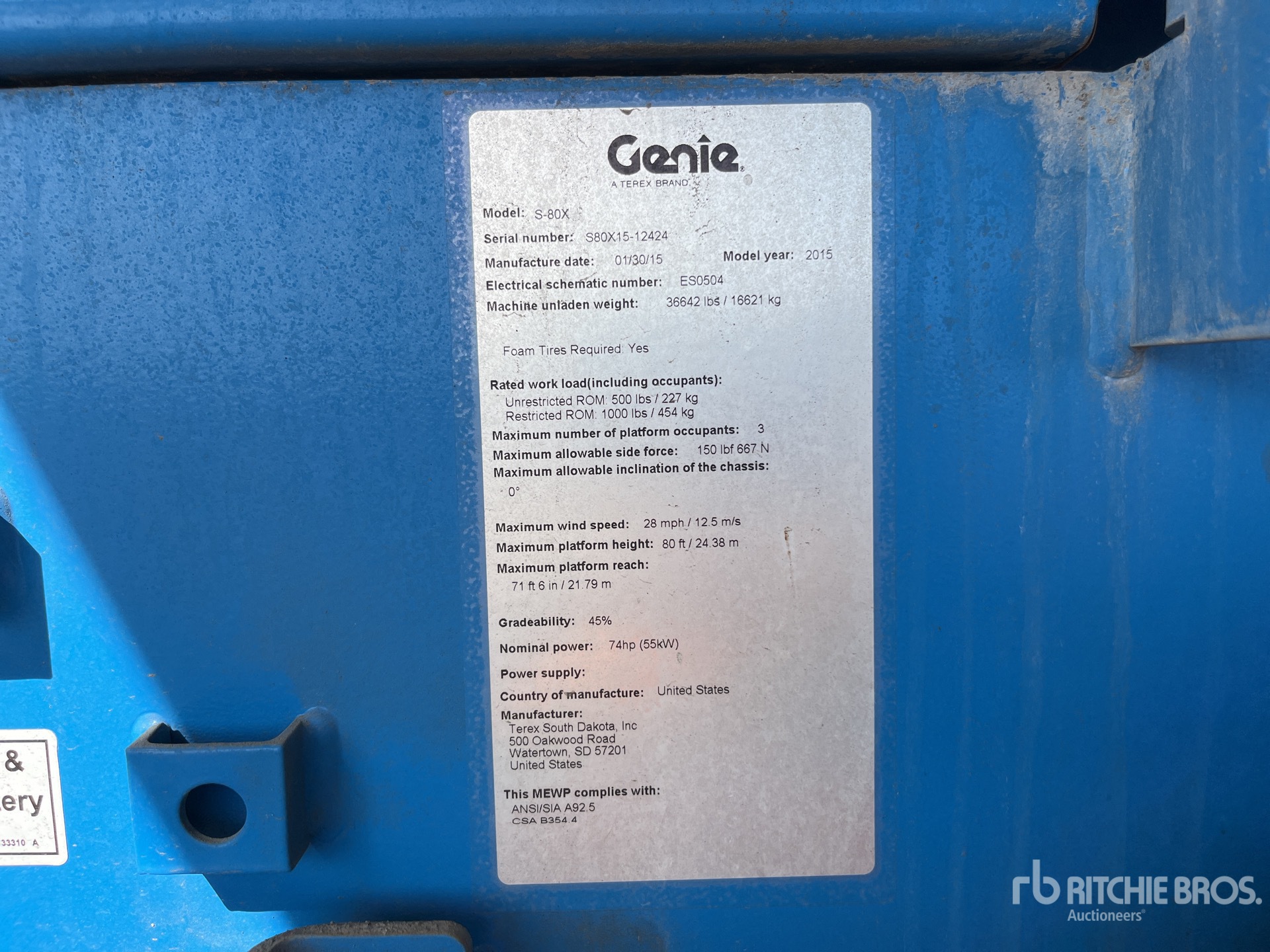 General Appearance with N.º de serie/VIN