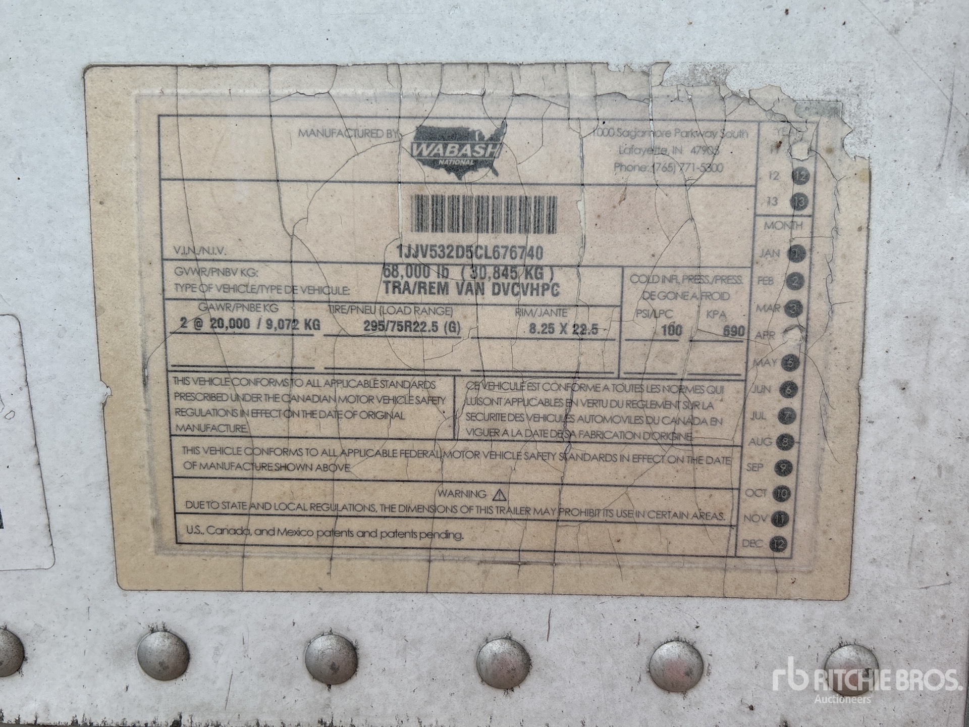General Appearance with Serial Number / VIN