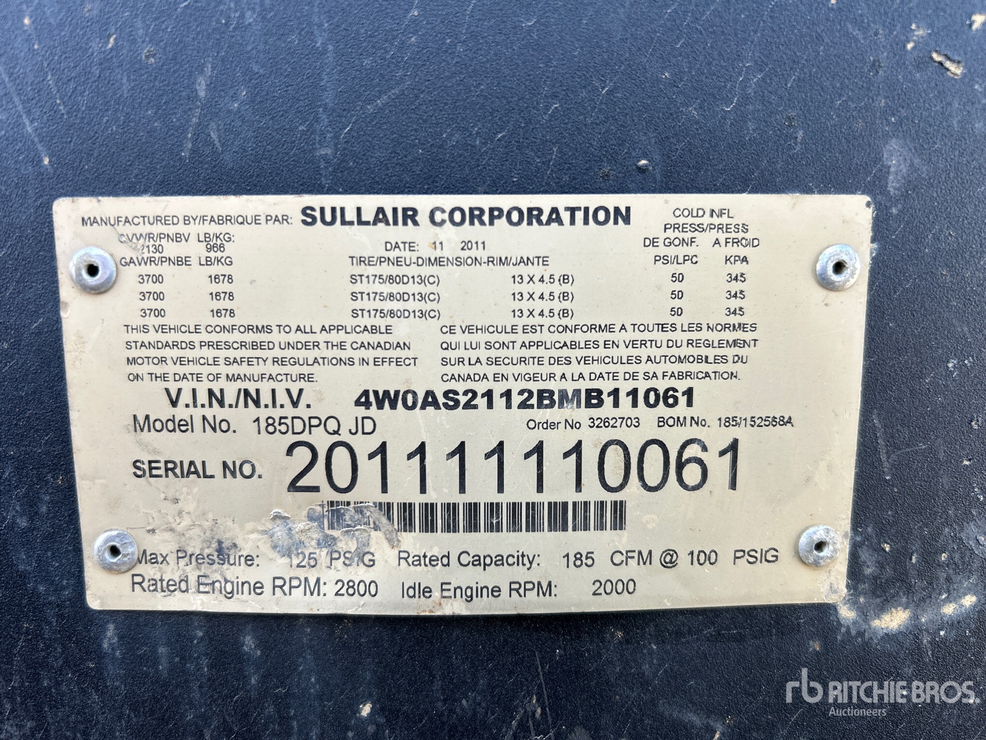 General Appearance with Serial Number / VIN
