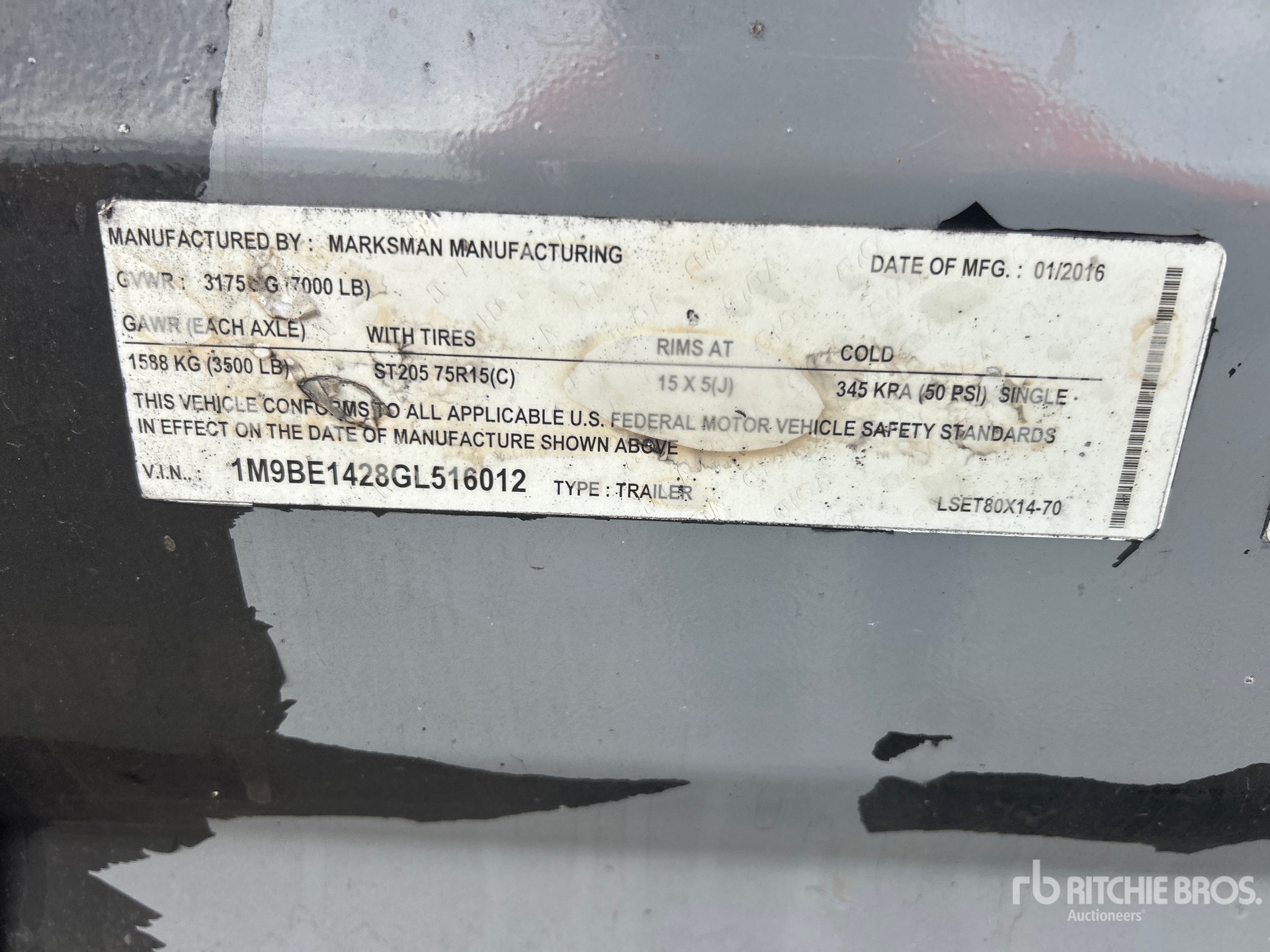 General Appearance with Serial Number / VIN
