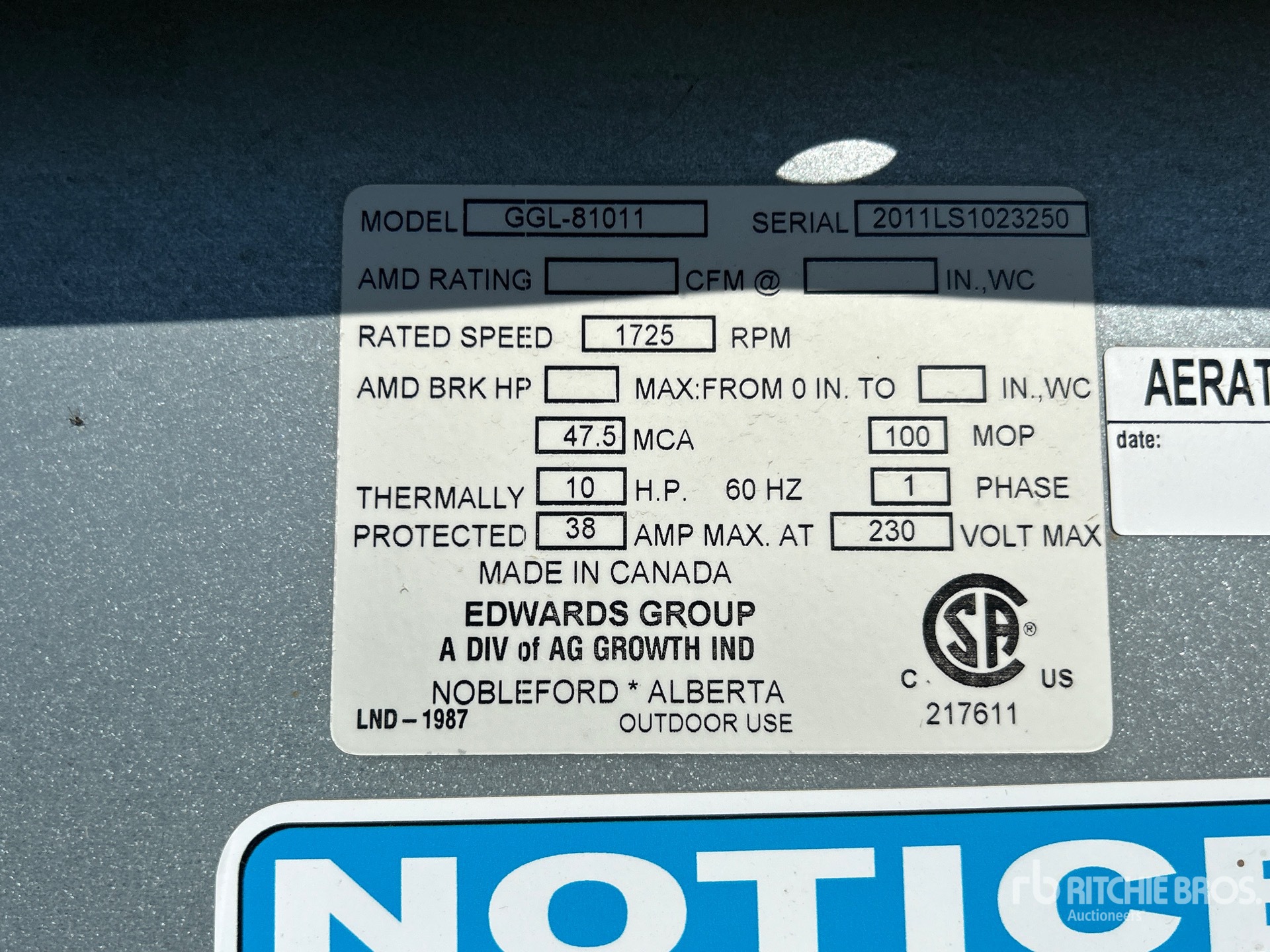 General Appearance with Serial Number / VIN