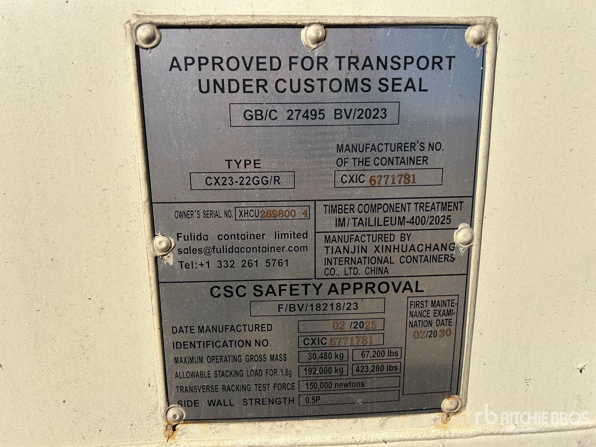 General Appearance with Serial Number / VIN