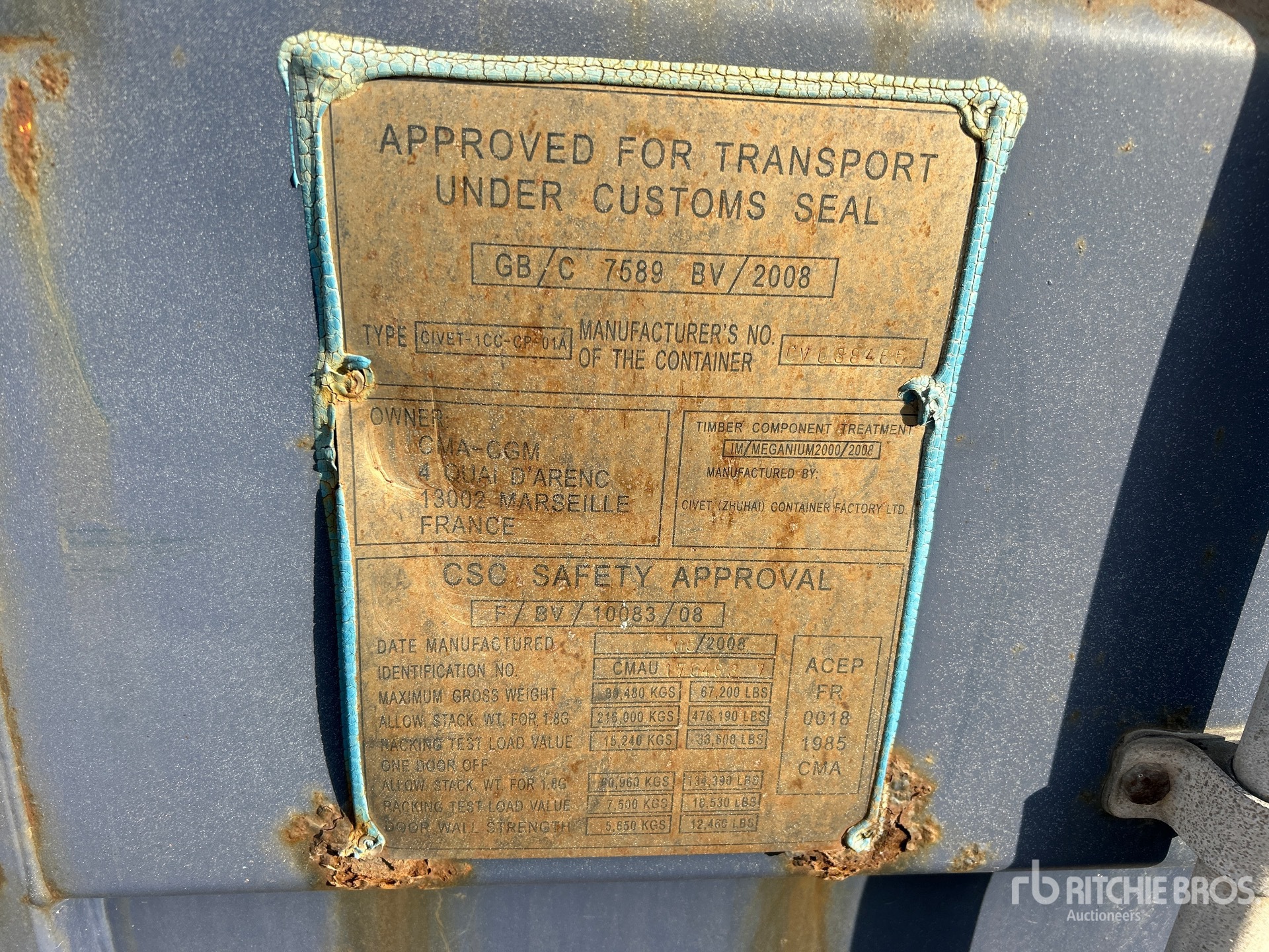 General Appearance with Serial Number / VIN