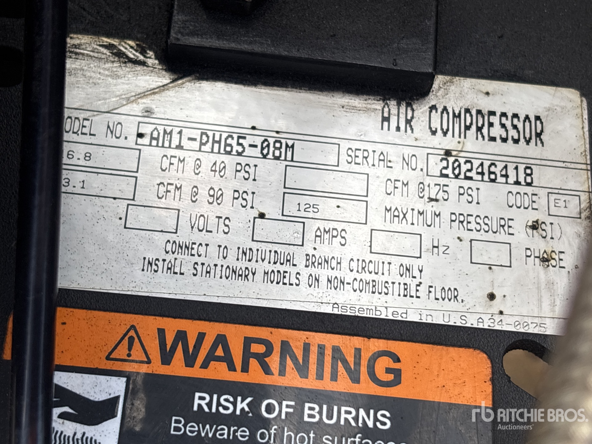 General Appearance with Serial Number / VIN