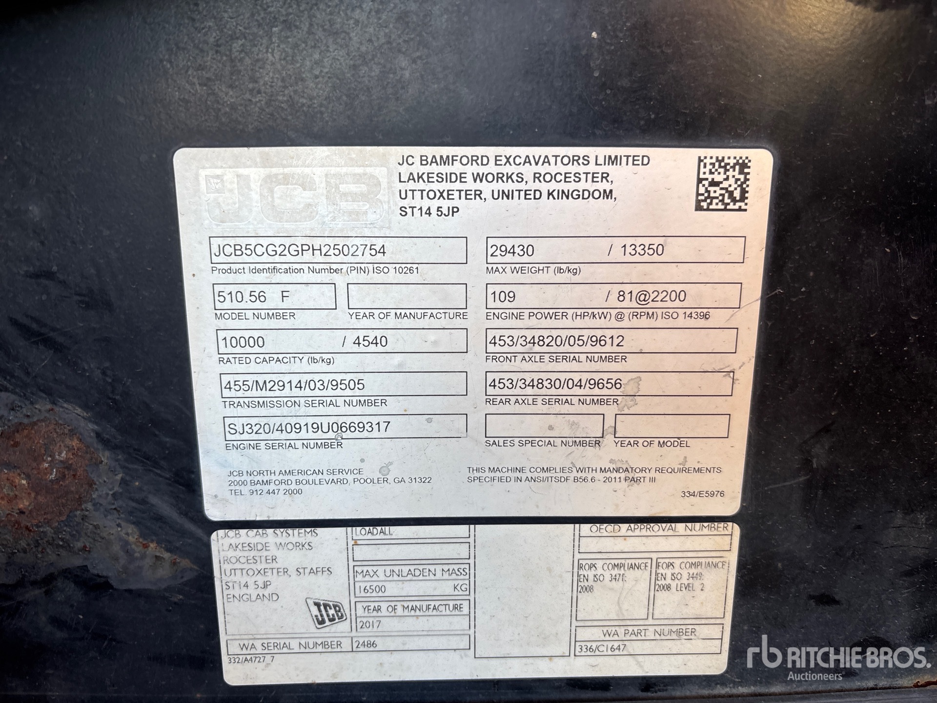 General Appearance with Serial Number / VIN