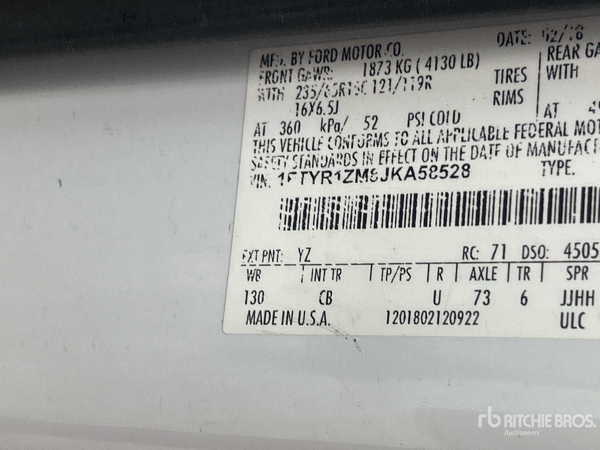 General Appearance with Serial Number / VIN