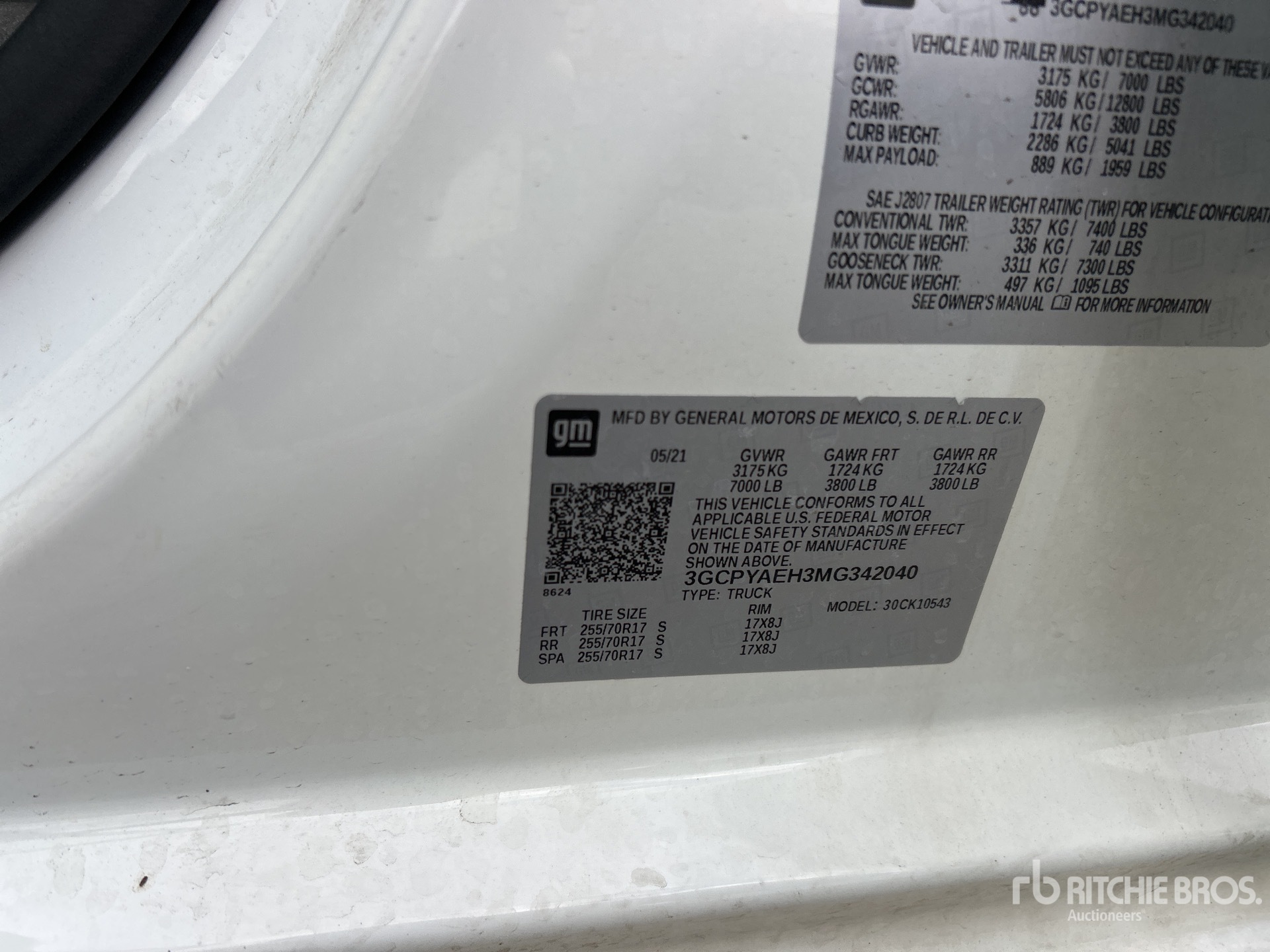 General Appearance with Serial Number / VIN