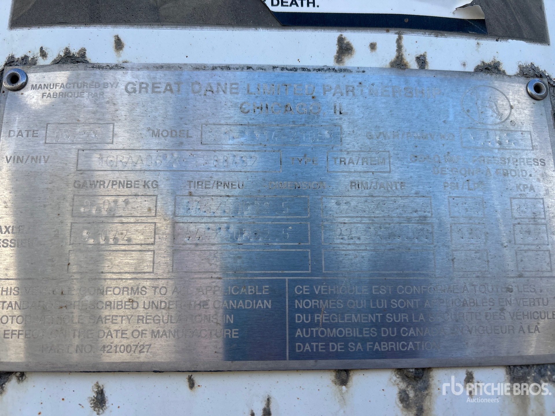 General Appearance with Serial Number / VIN
