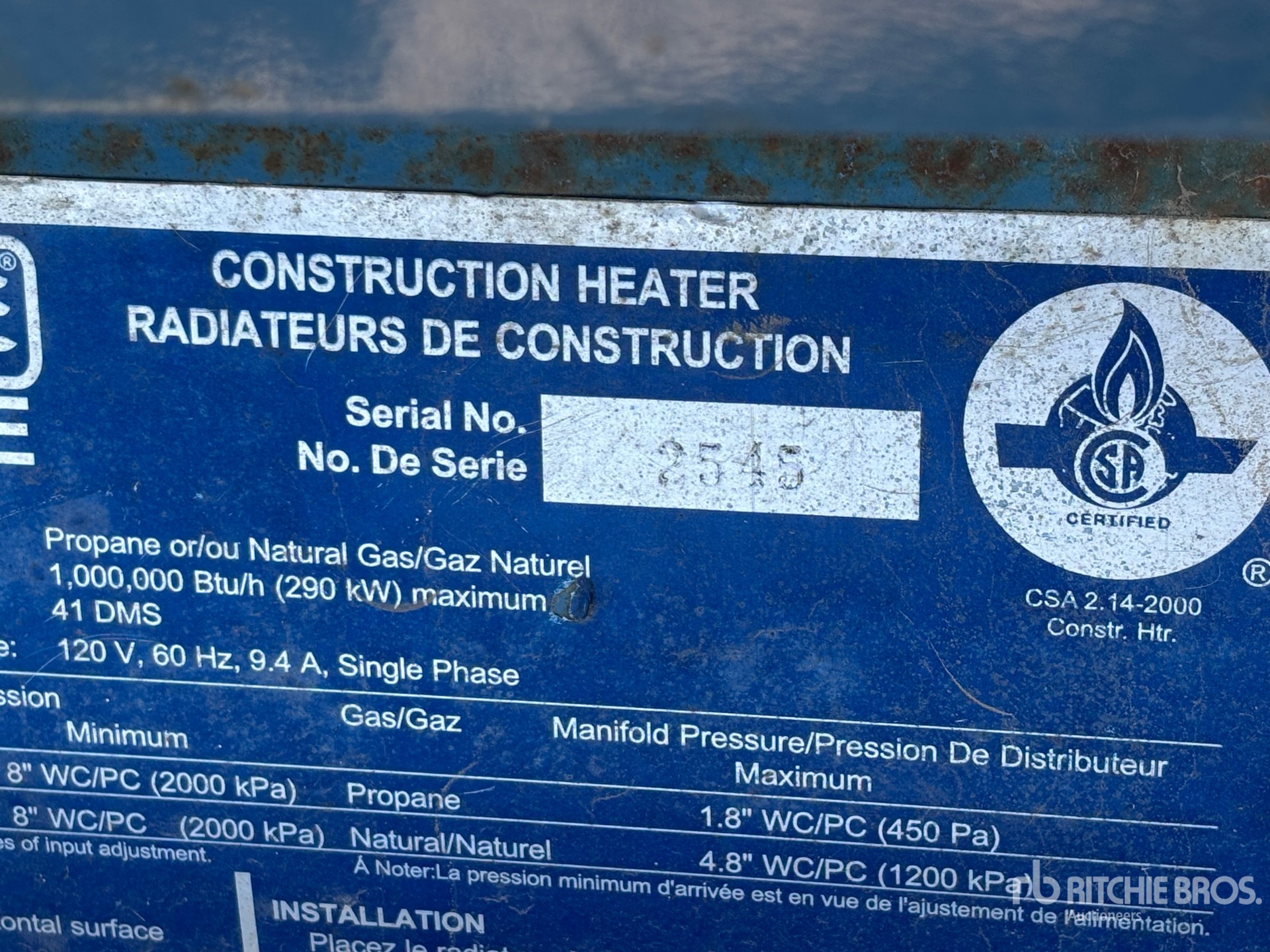 General Appearance with Serial Number / VIN