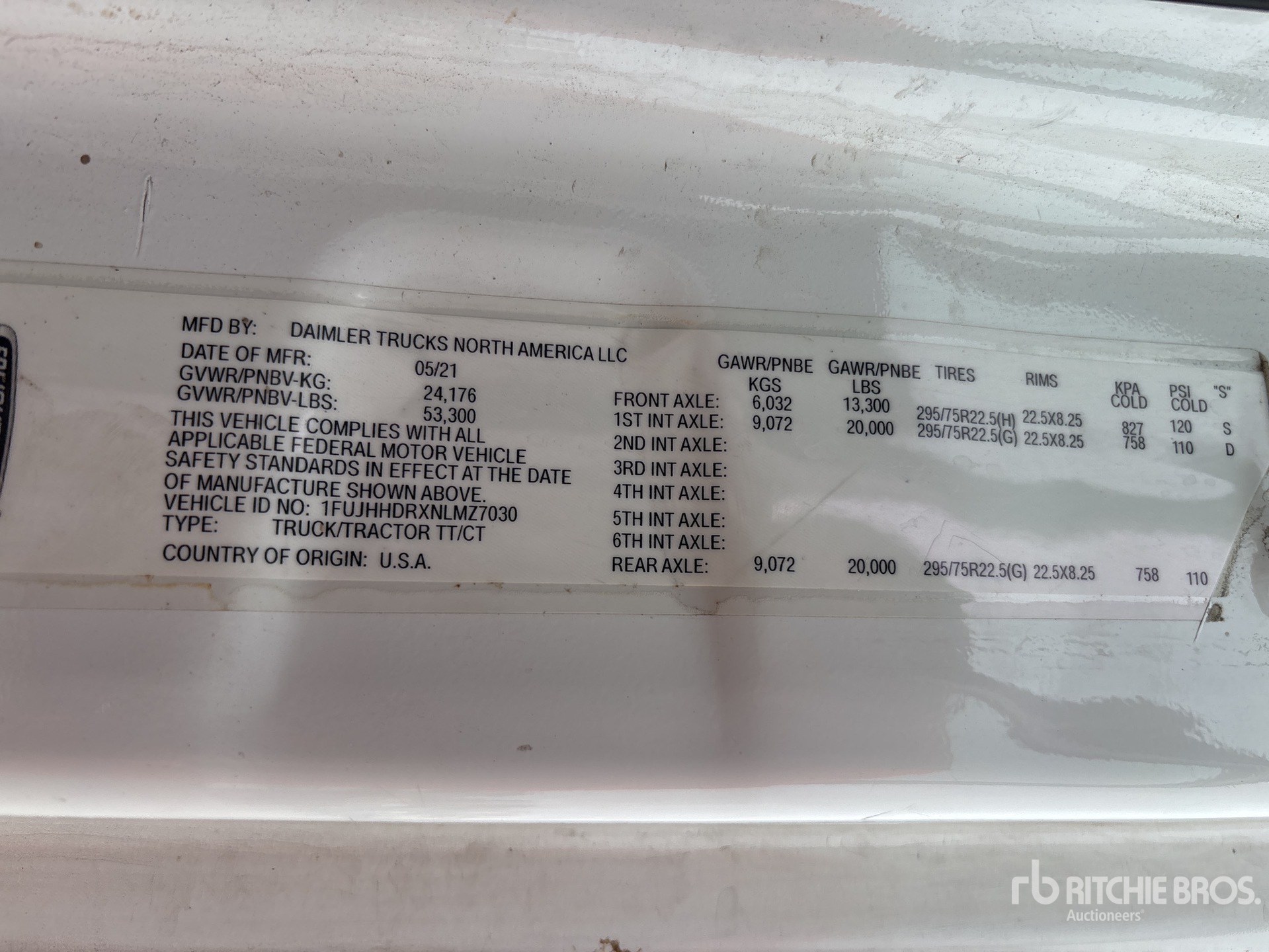 General Appearance with Serial Number / VIN