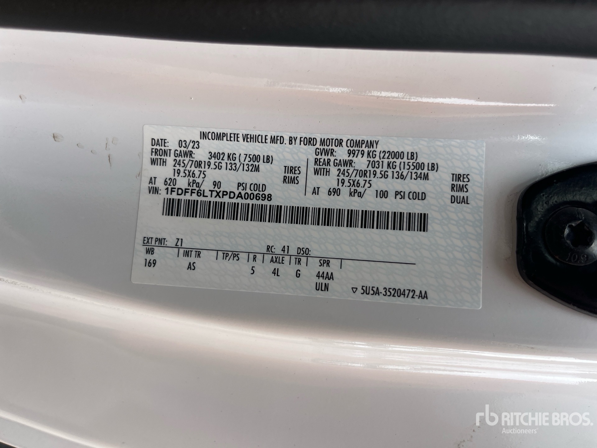 General Appearance with Serial Number / VIN