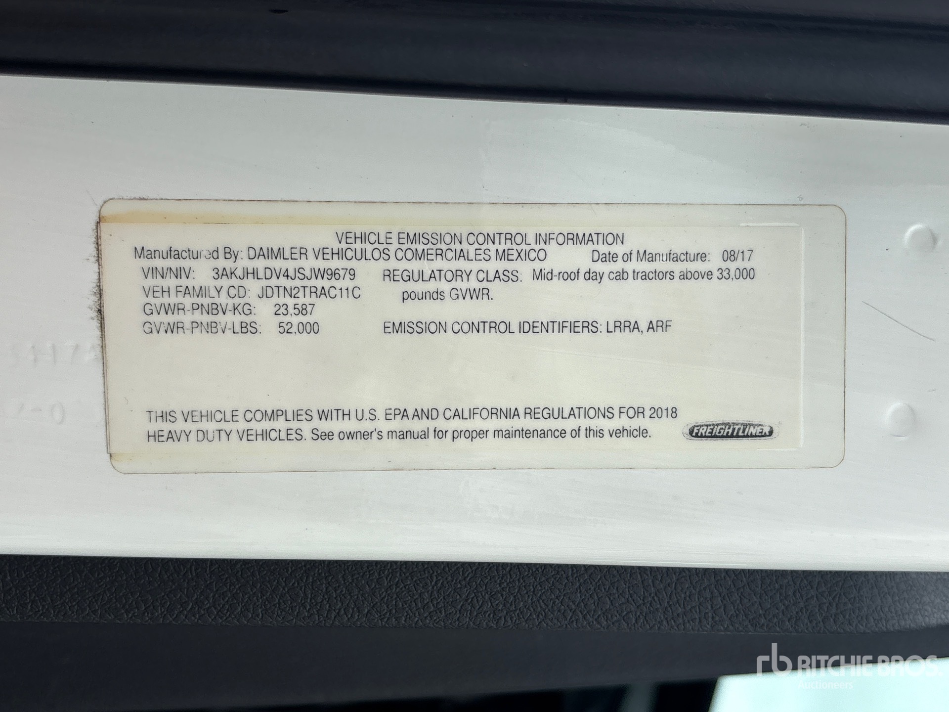General Appearance with Serial Number / VIN