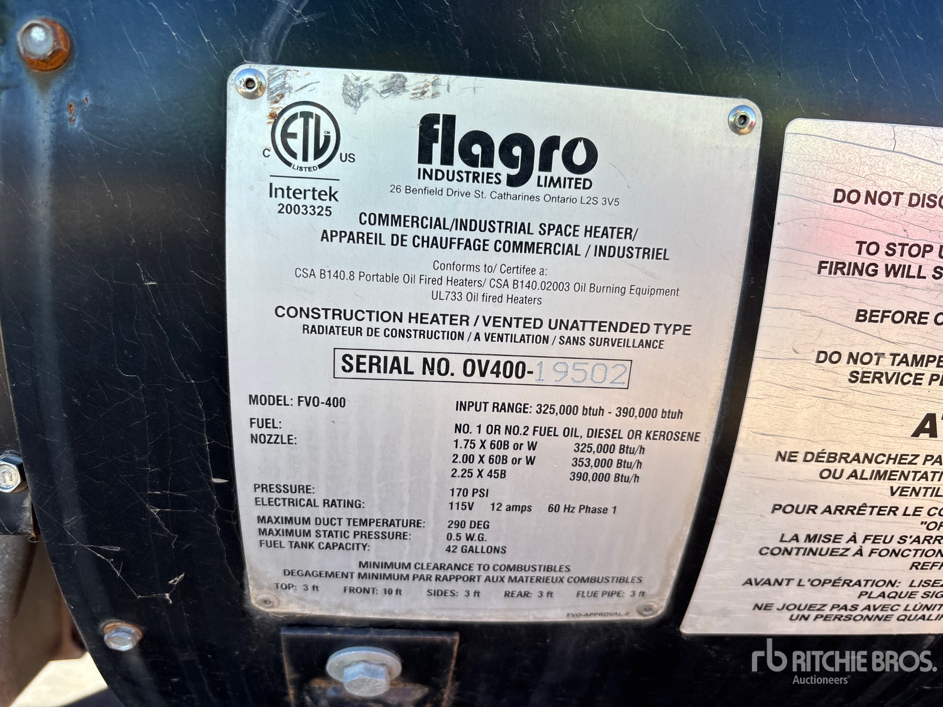 General Appearance with Serial Number / VIN