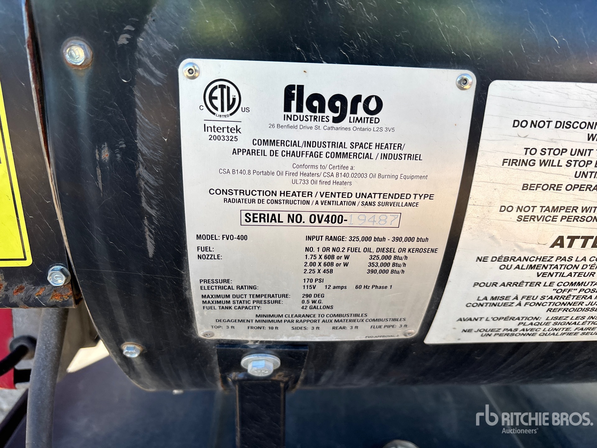 General Appearance with Serial Number / VIN
