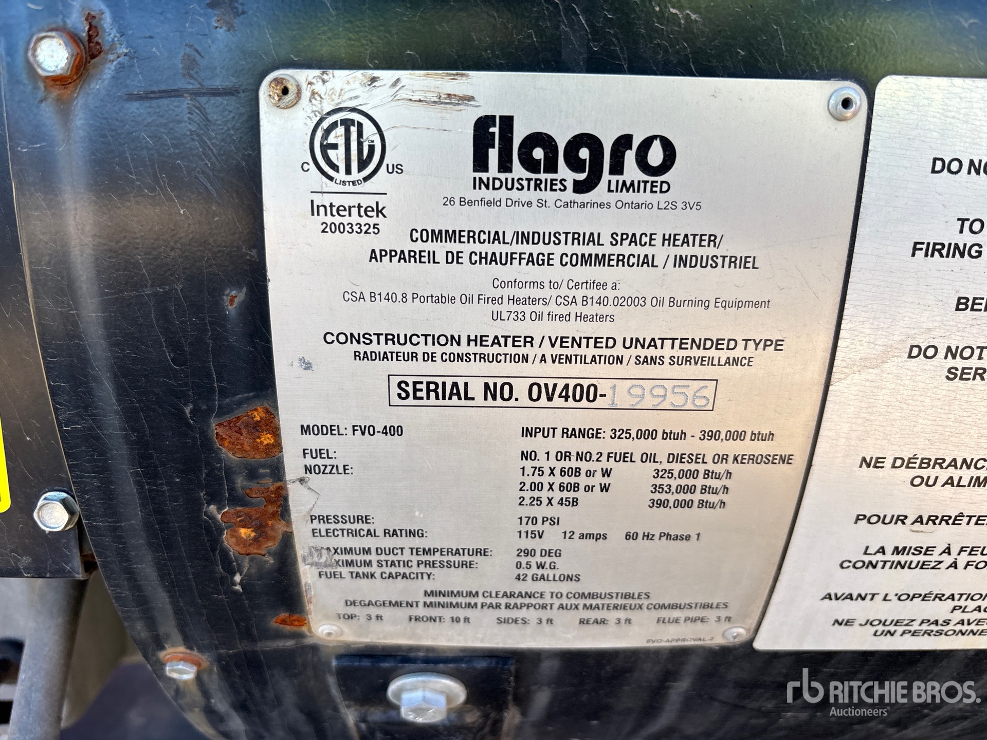 General Appearance with Serial Number / VIN