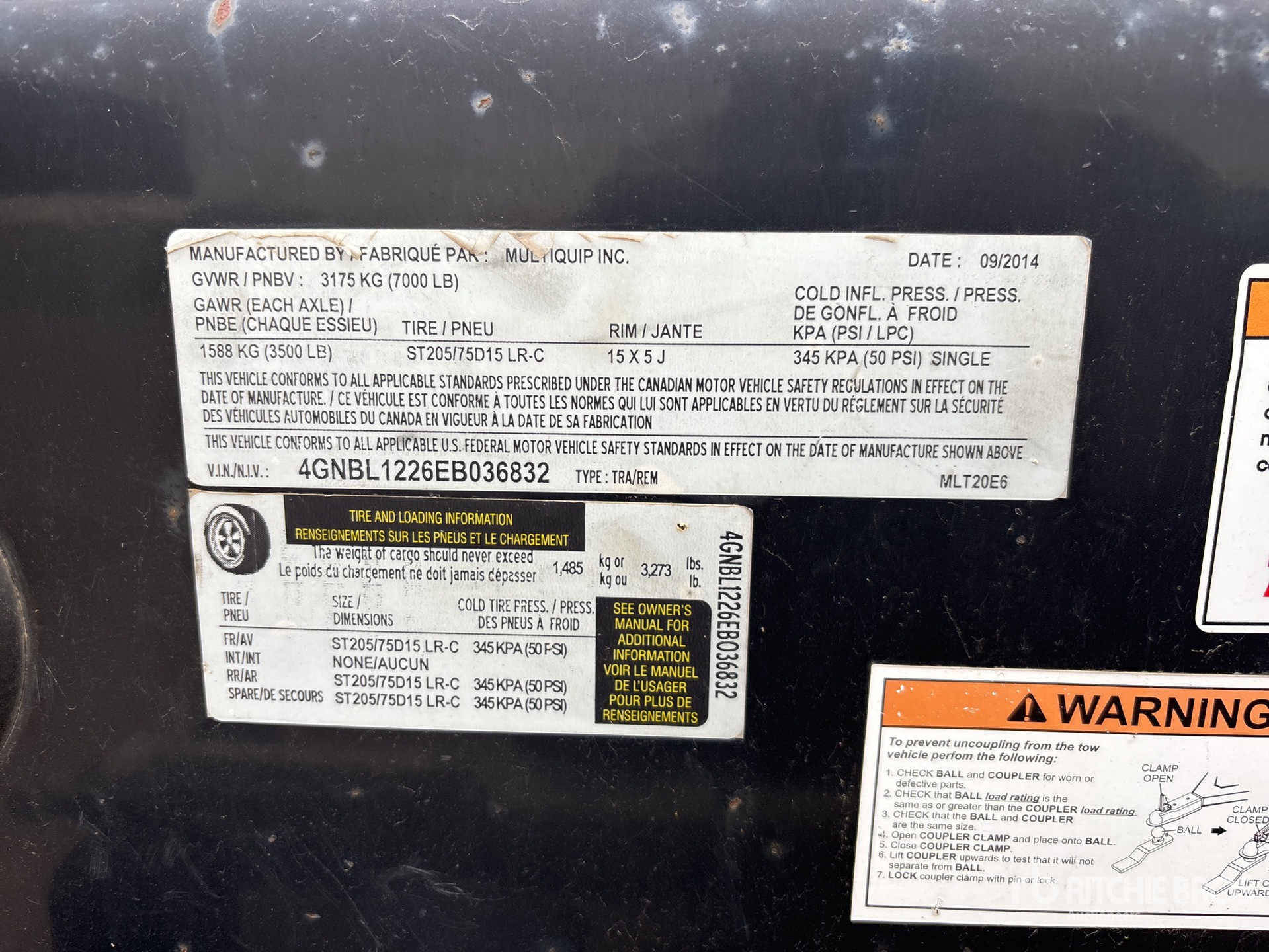 General Appearance with Serial Number / VIN