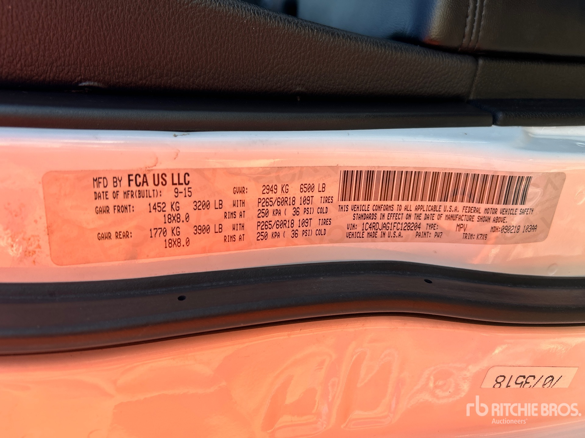 General Appearance with N.º de serie/VIN