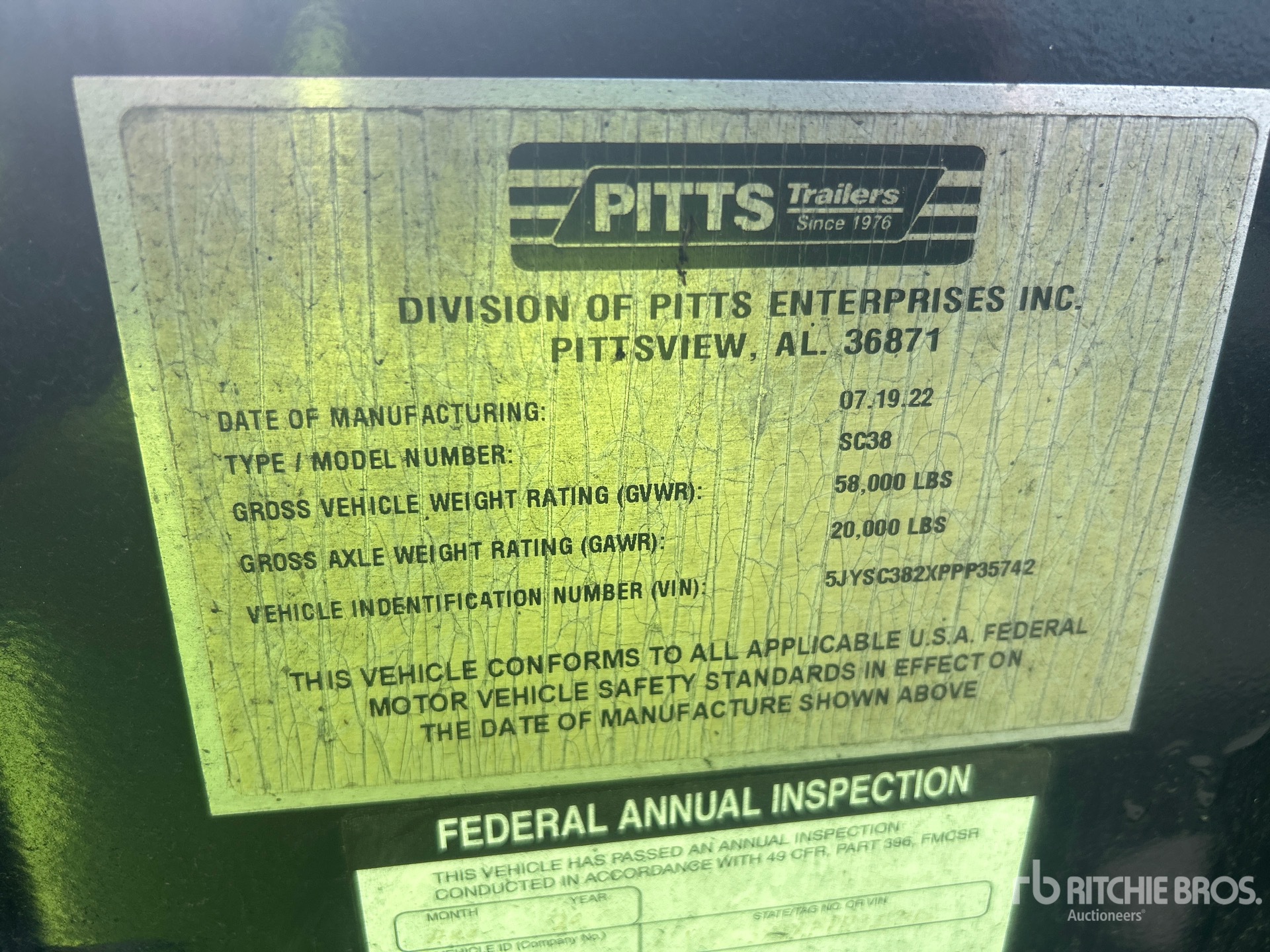 General Appearance with Serial Number / VIN