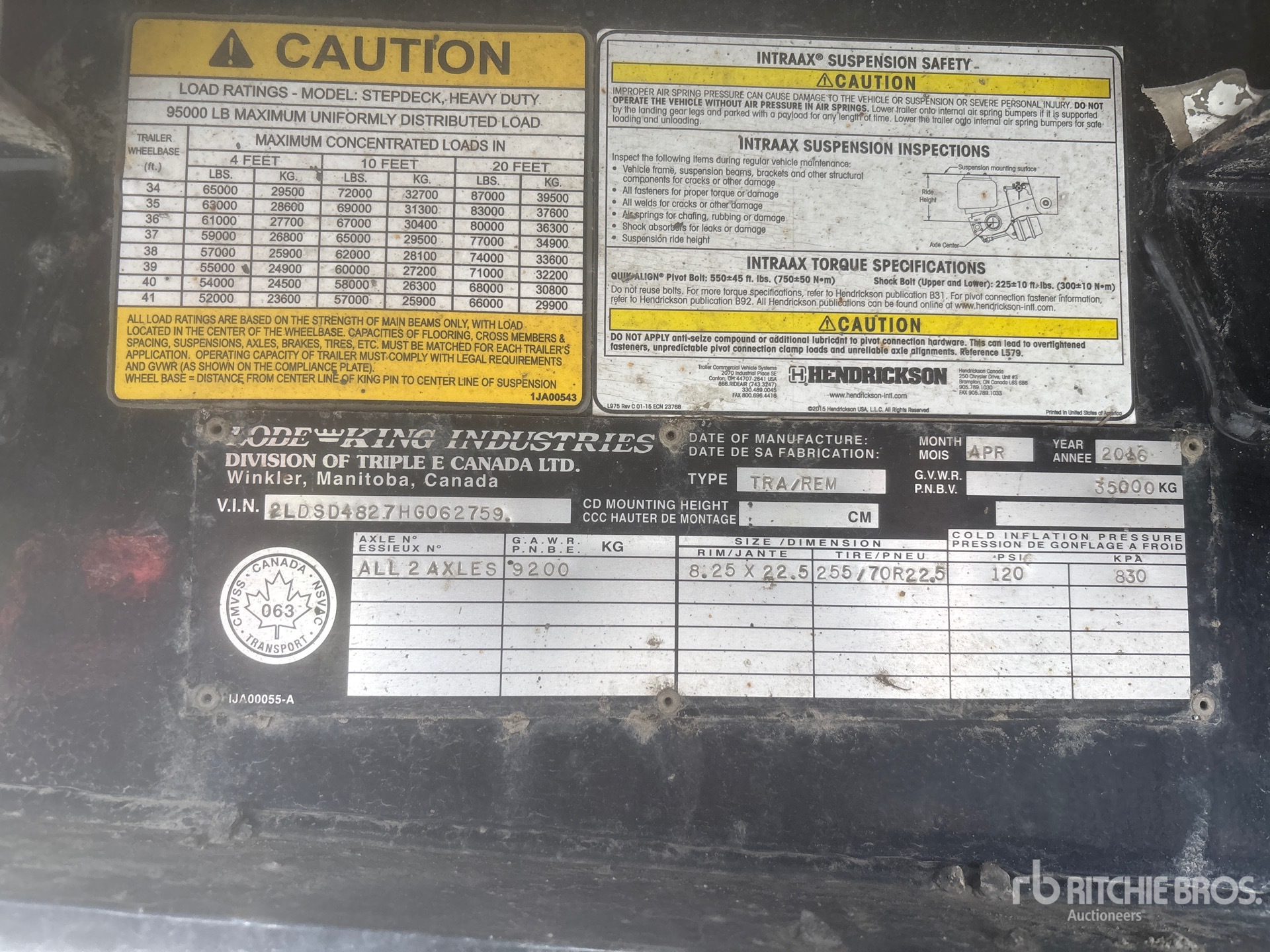 General Appearance with Serial Number / VIN