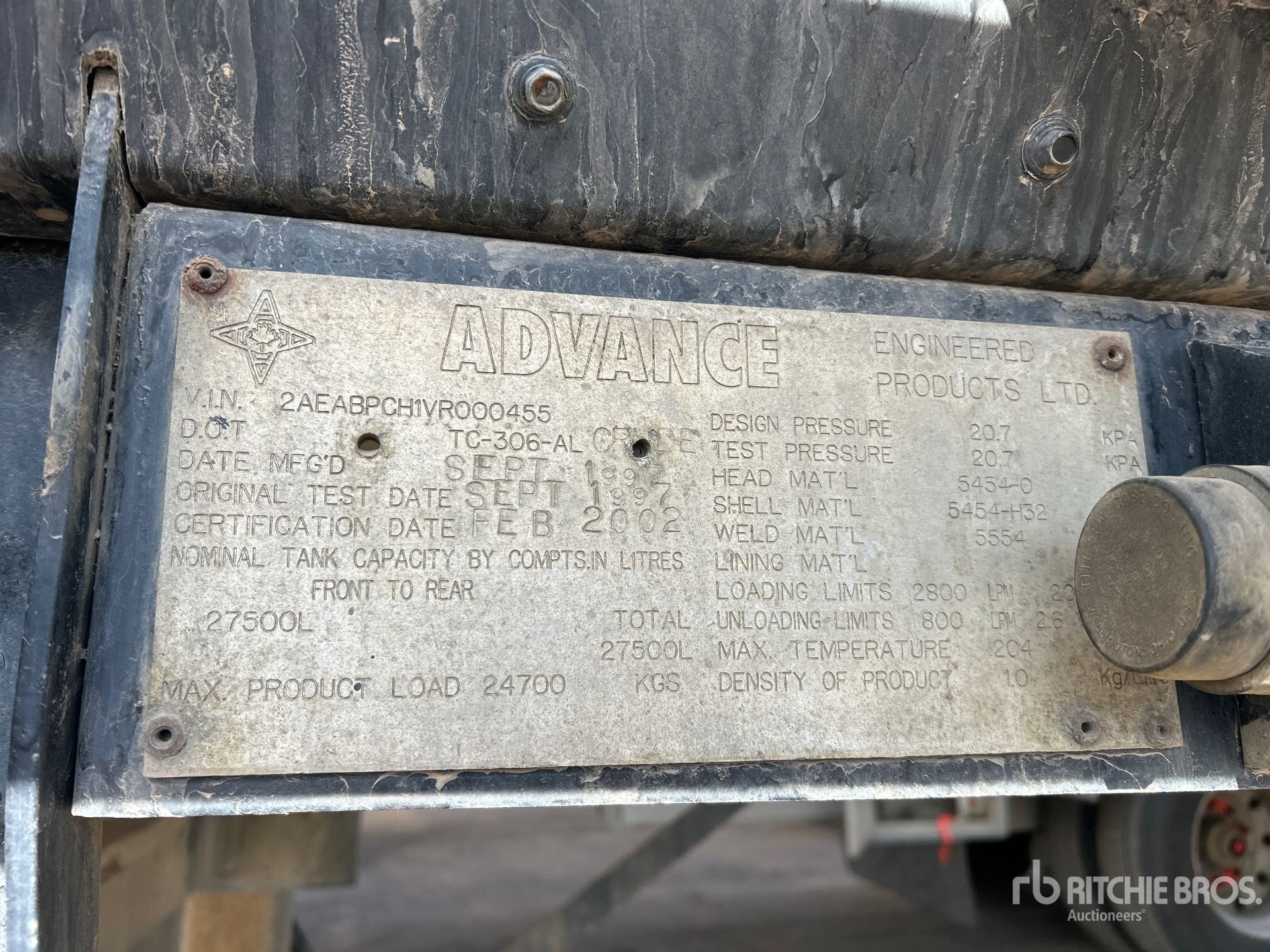 General Appearance with Serial Number / VIN