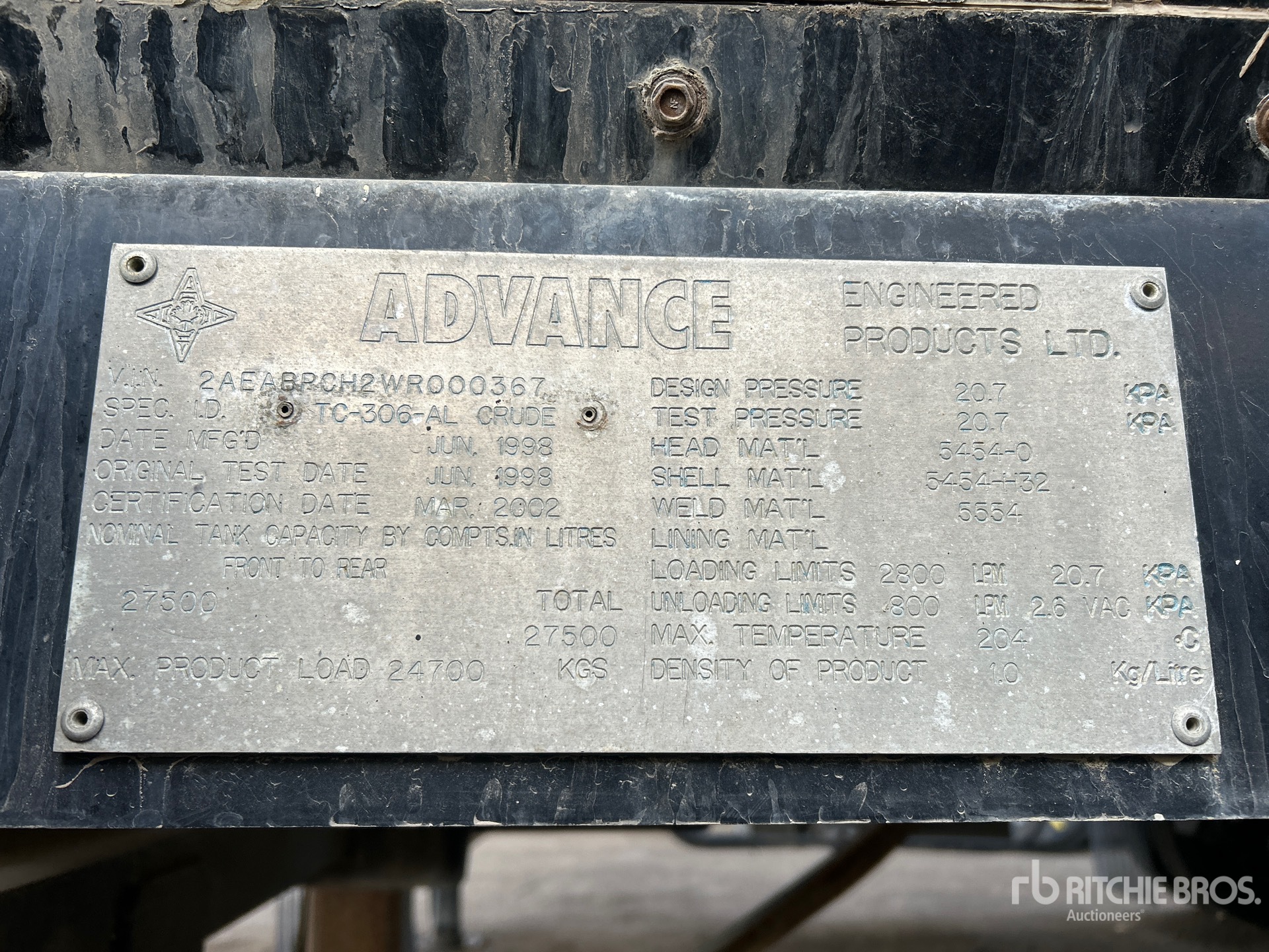 General Appearance with Serial Number / VIN