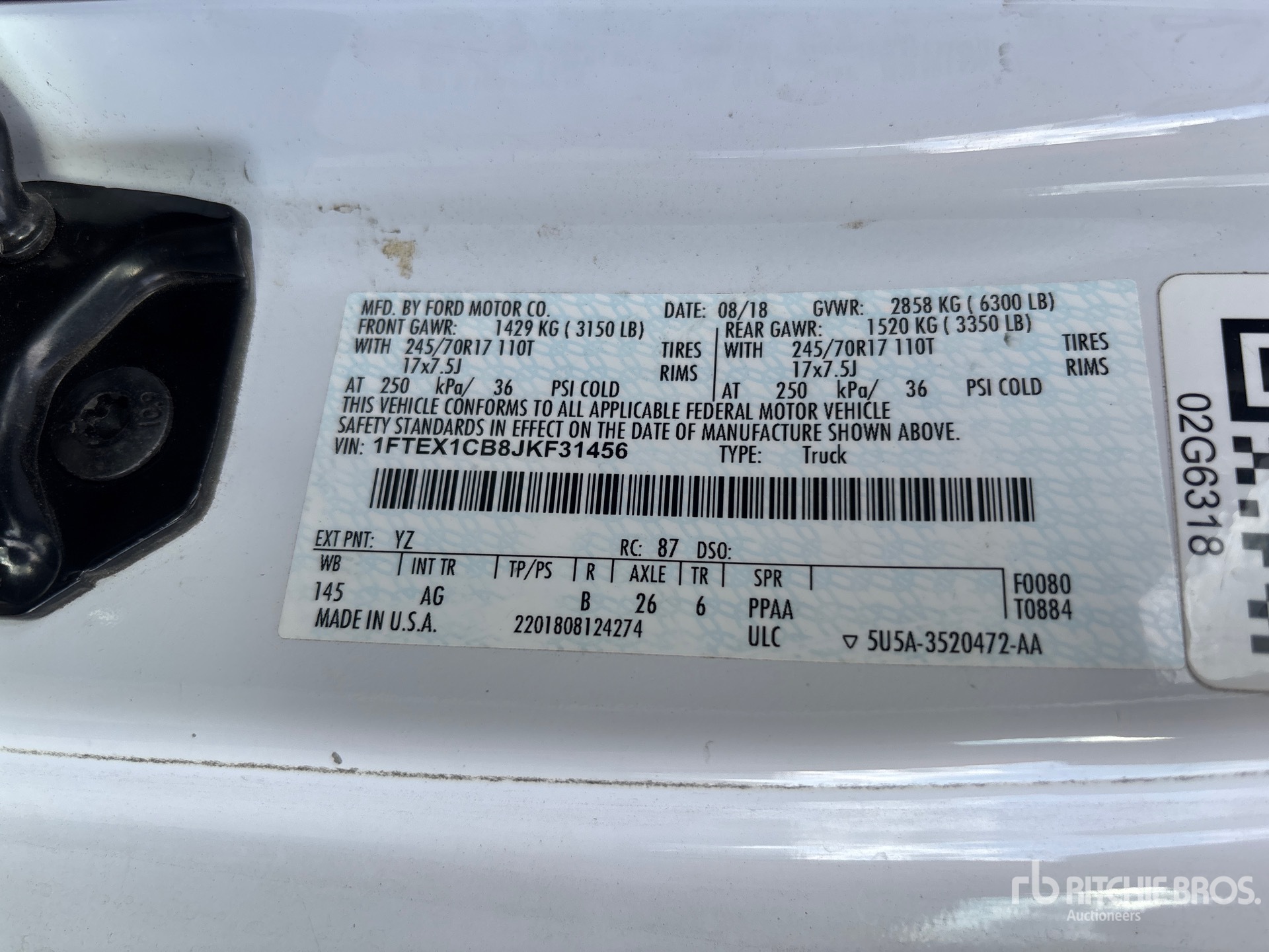 General Appearance with Numéro de série/Numéro d'identification du véhicule automobile