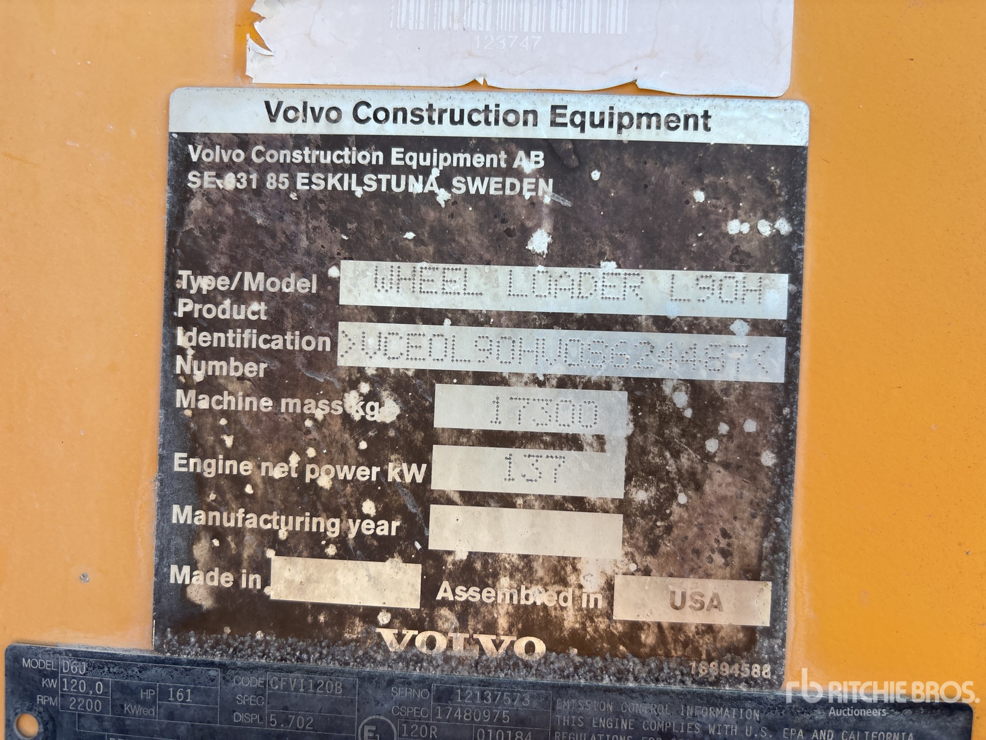 General Appearance with Serial Number / VIN