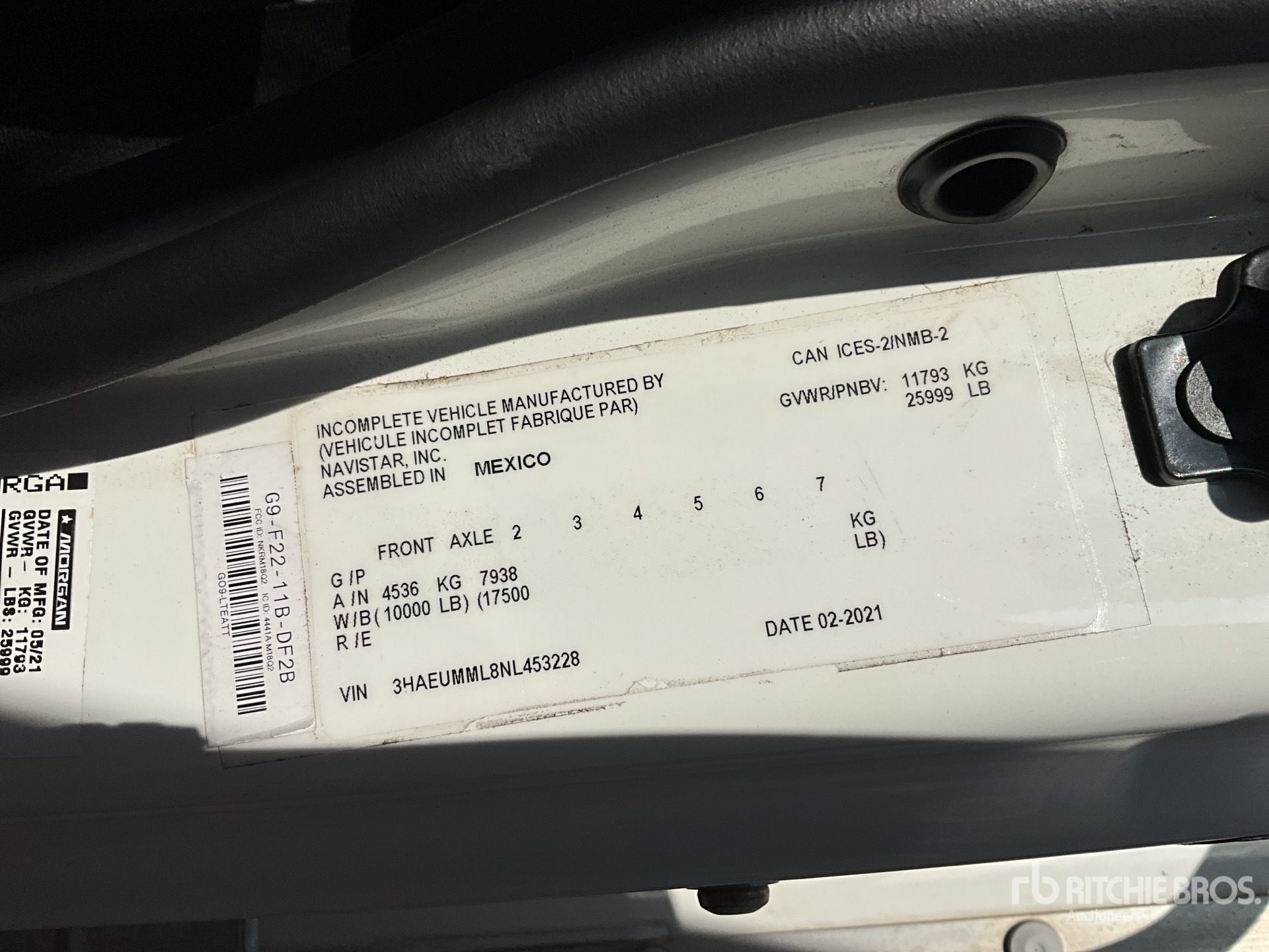 General Appearance with Numéro de série/Numéro d'identification du véhicule automobile