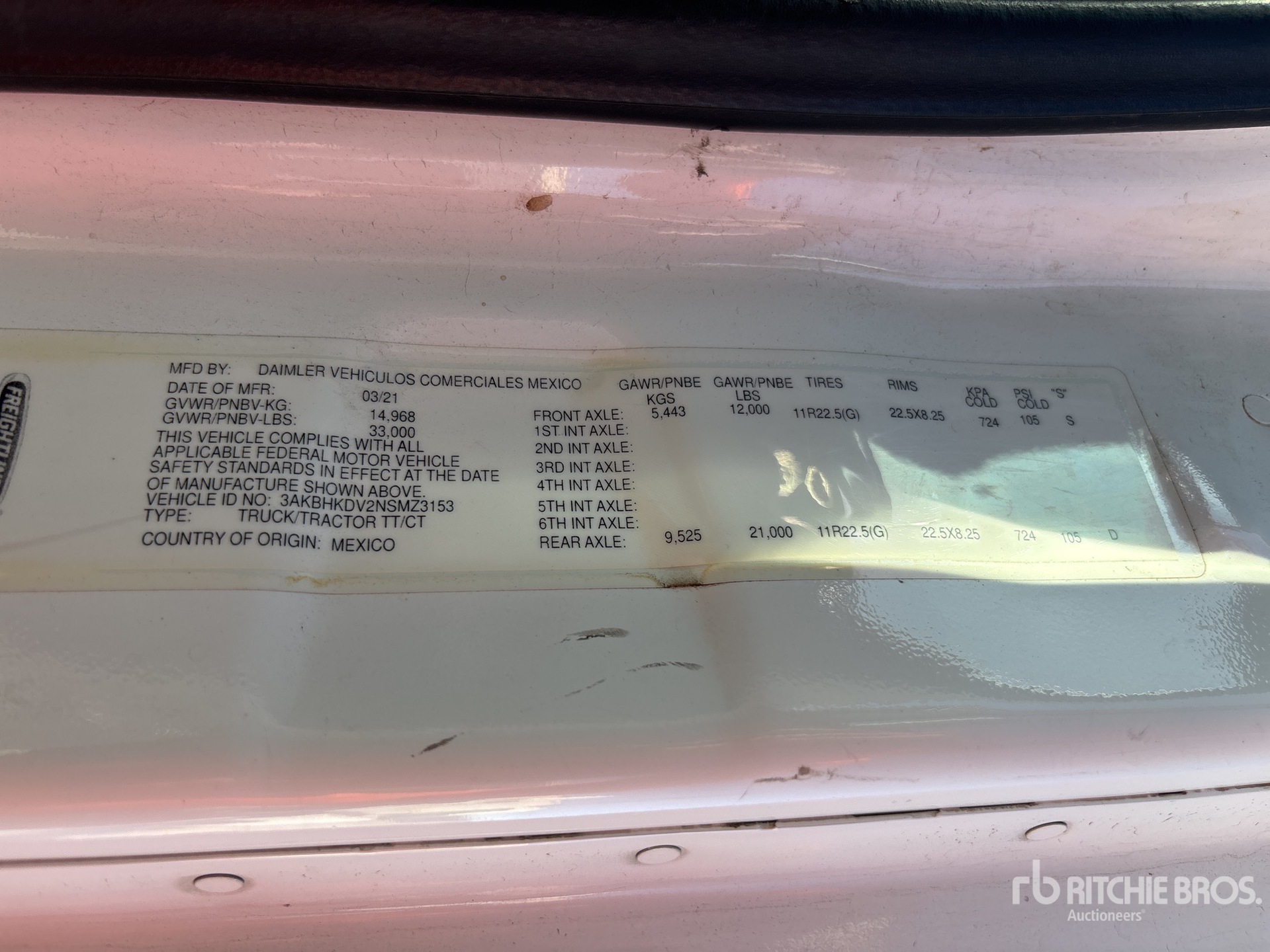 General Appearance with N.º de serie/VIN