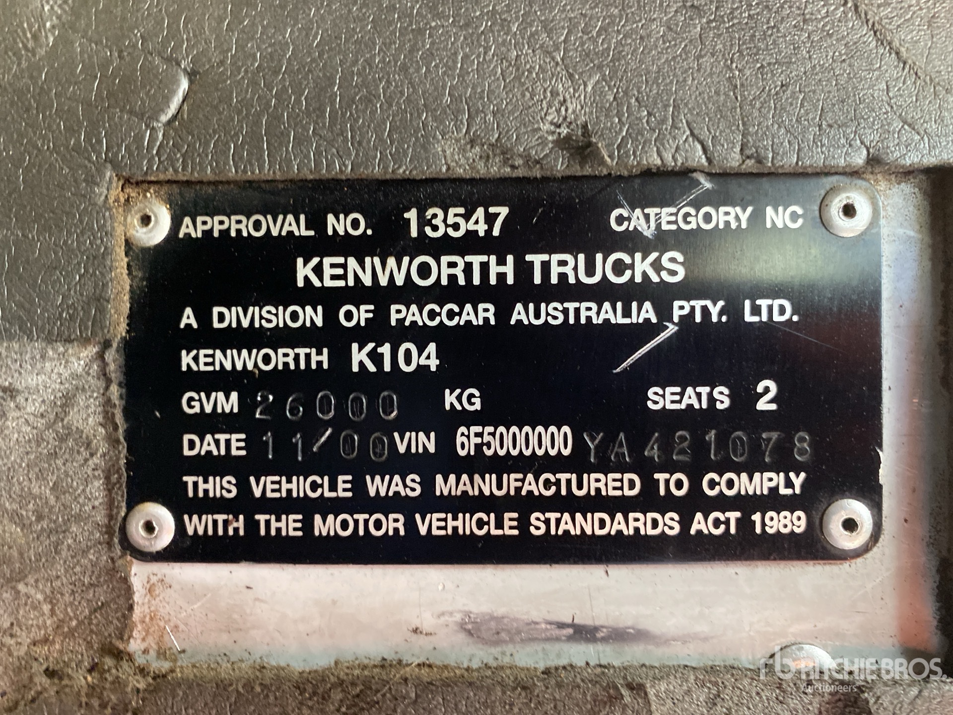 General Appearance with Serial Number / VIN