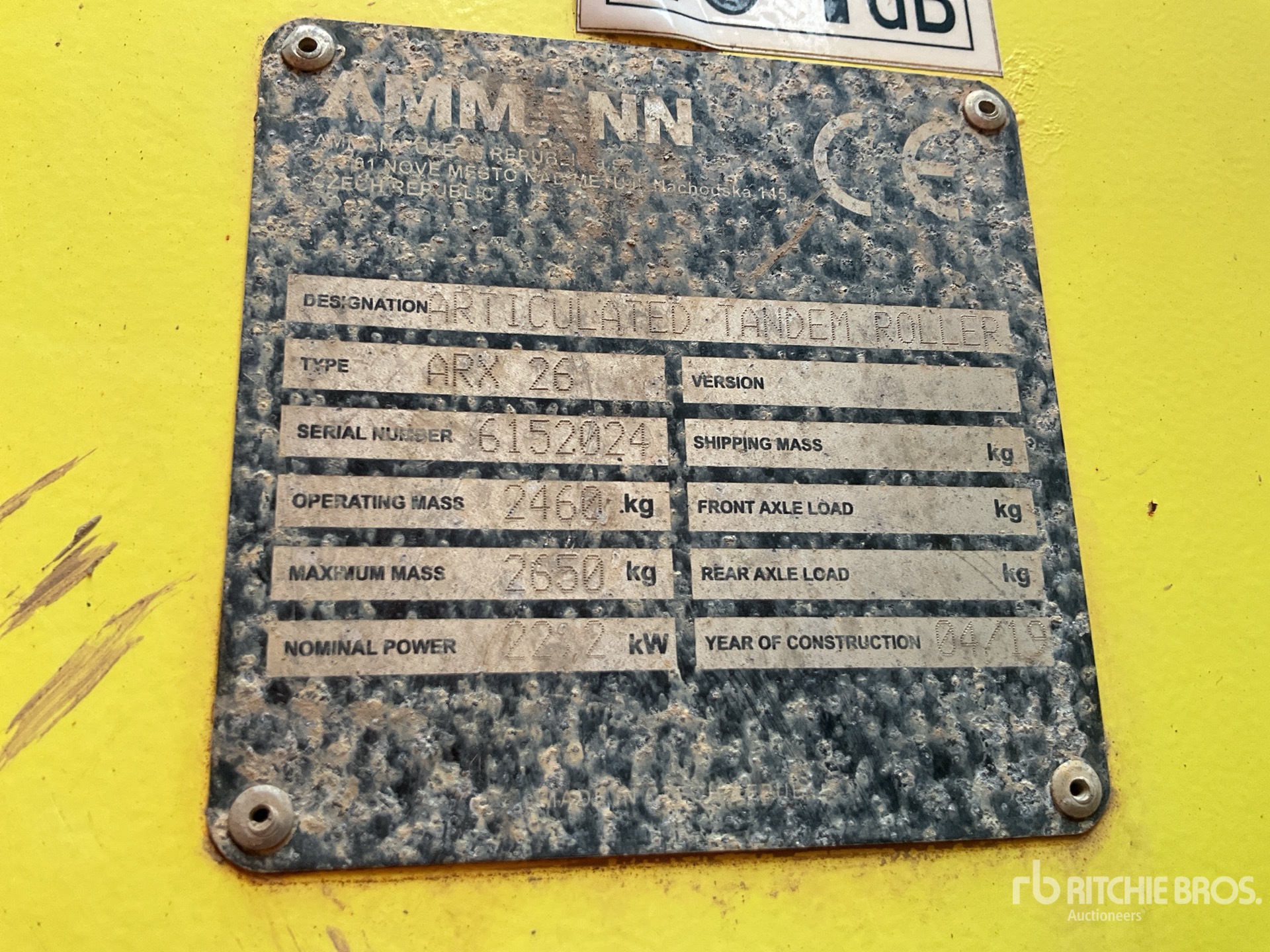 General Appearance with Serial Number / VIN