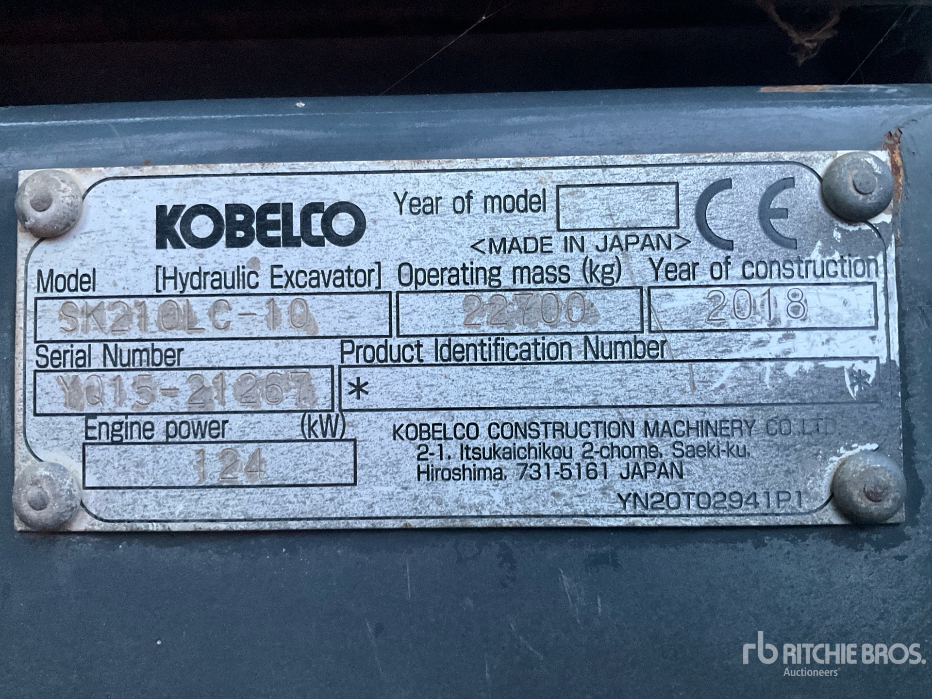 General Appearance with Serial Number / VIN