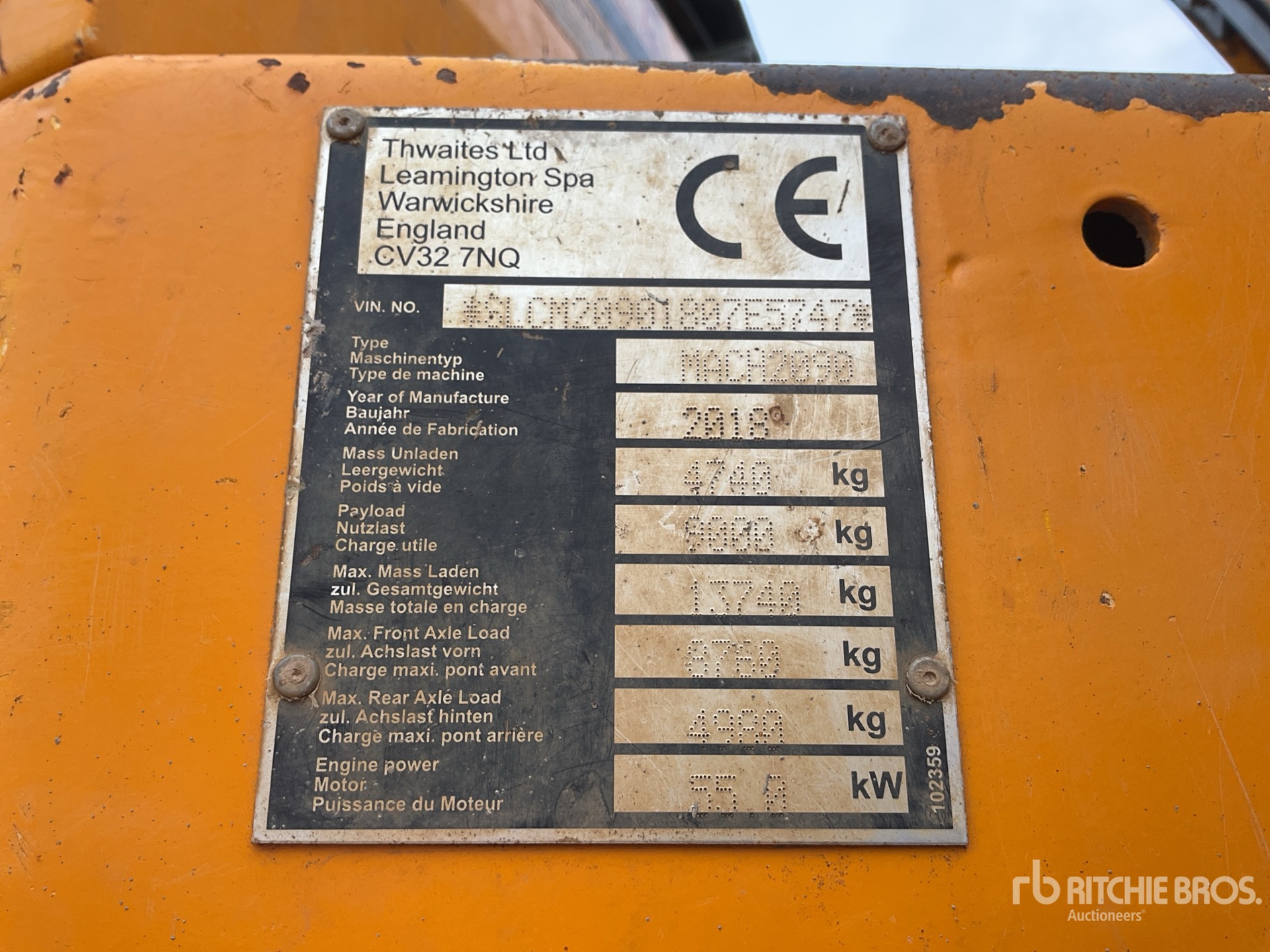 General Appearance with Serial Number / VIN