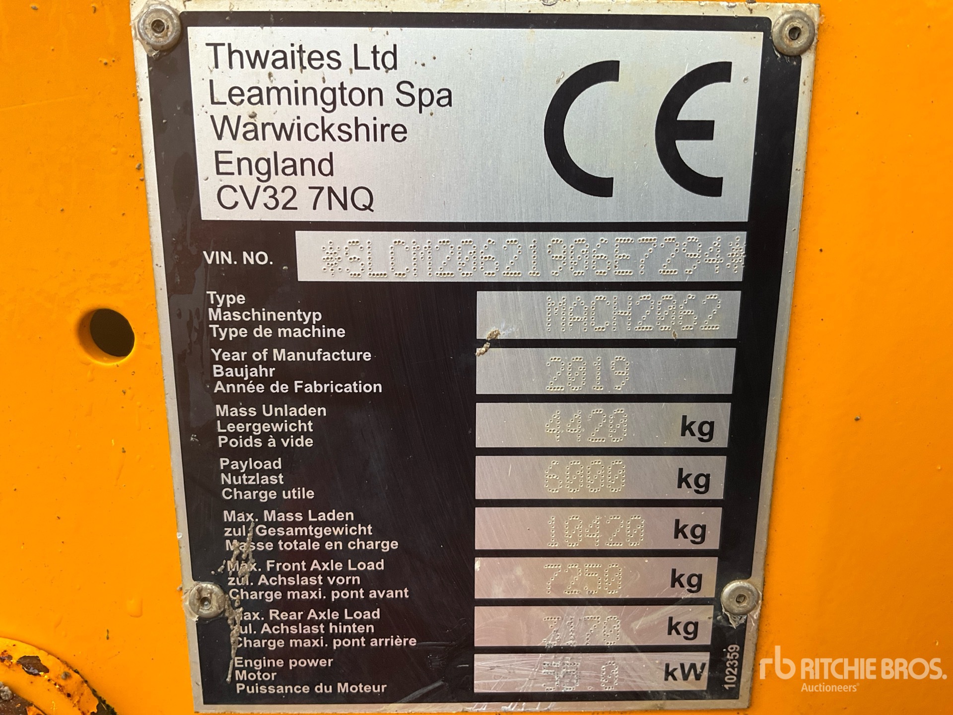 General Appearance with Numéro de série/Numéro d'identification du véhicule automobile