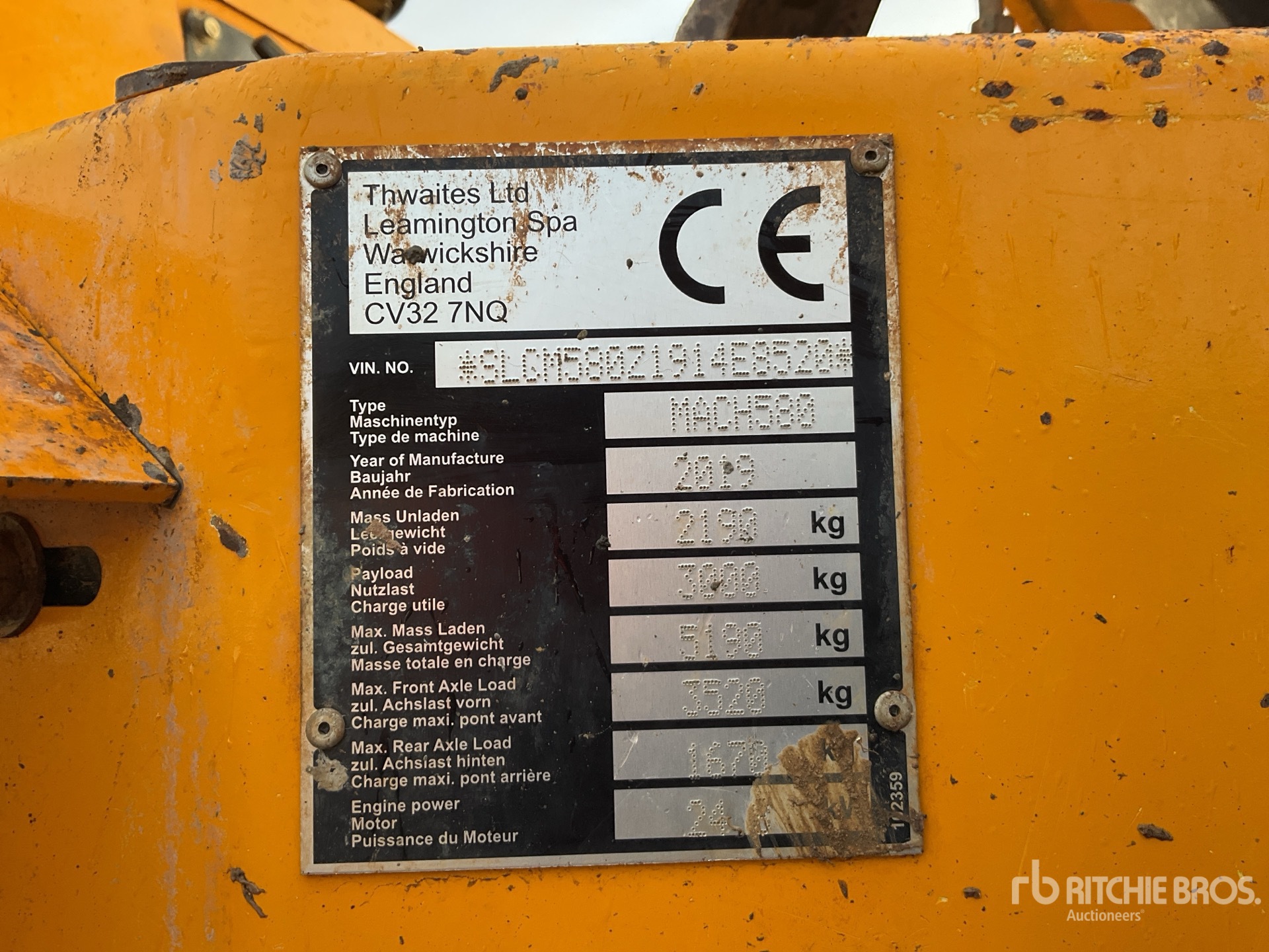 General Appearance with N.º de serie/VIN