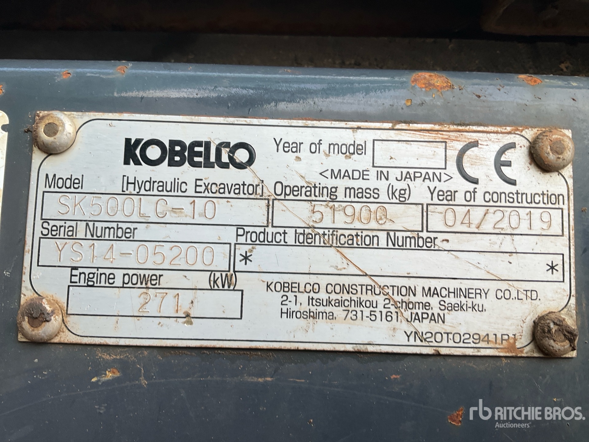 General Appearance with N.º de serie/VIN