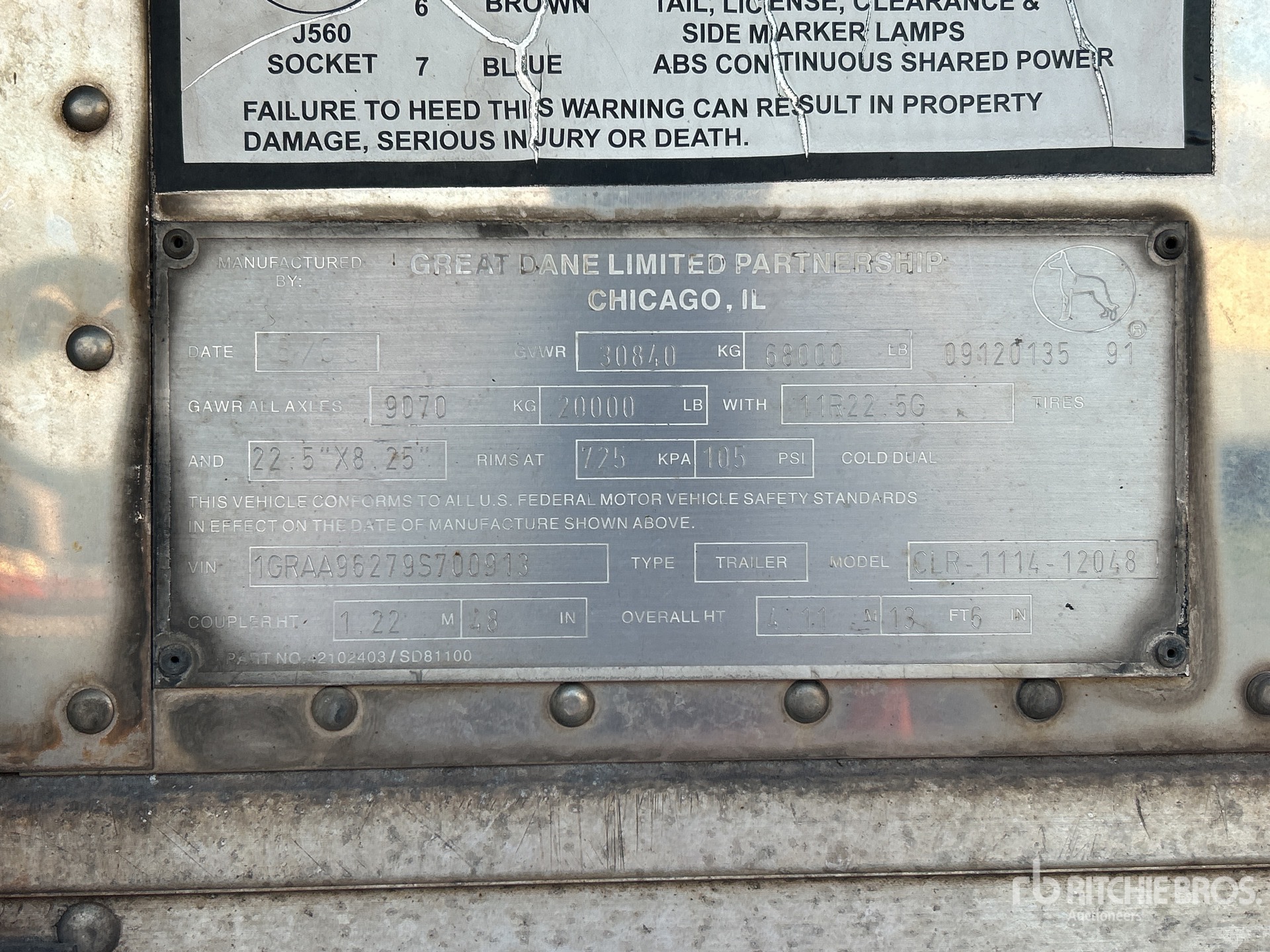 General Appearance with Serial Number / VIN