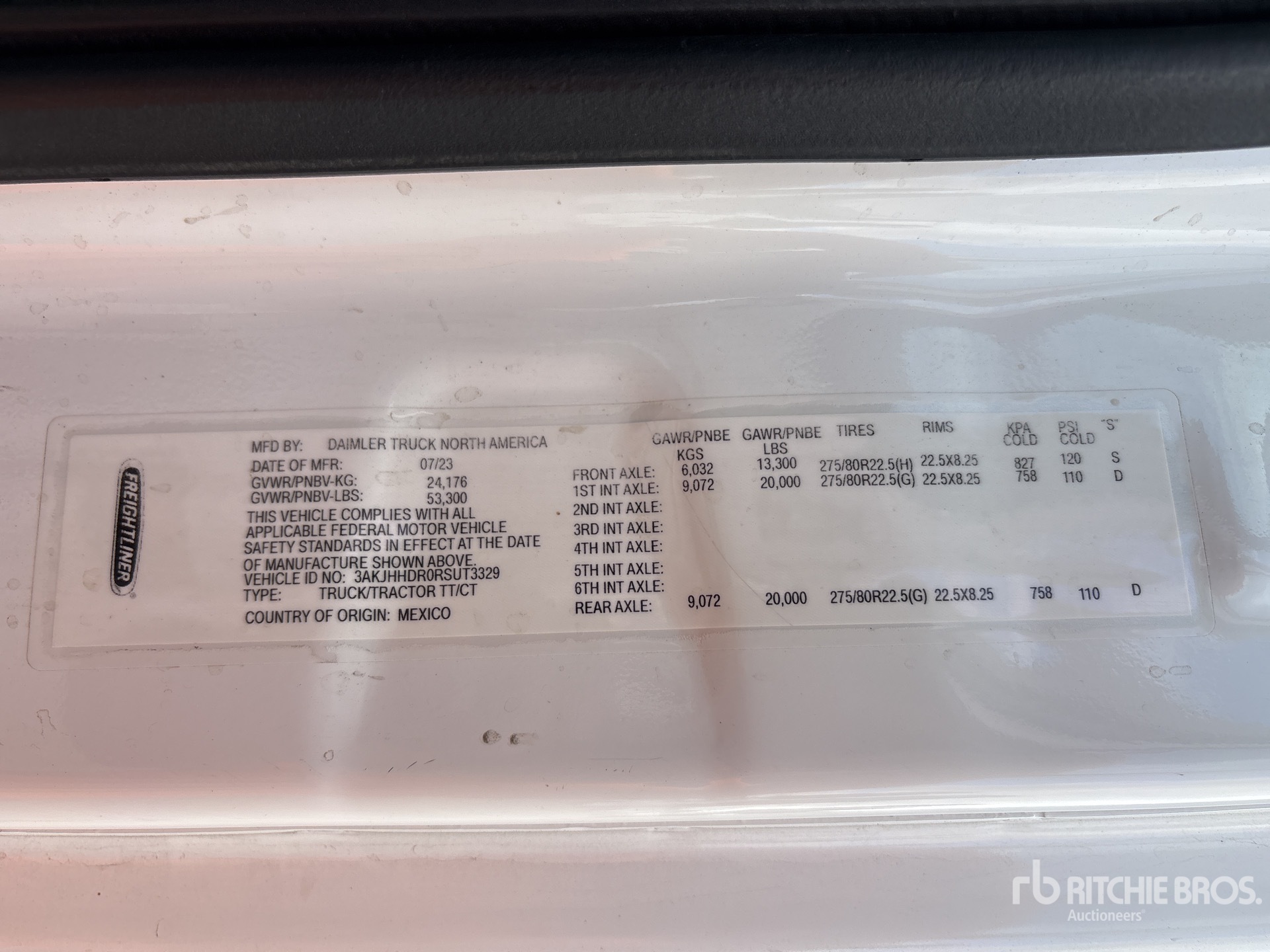 General Appearance with Serial Number / VIN
