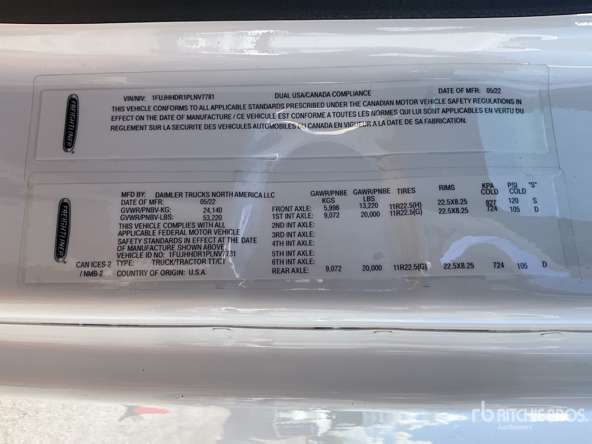 General Appearance with Serial Number / VIN