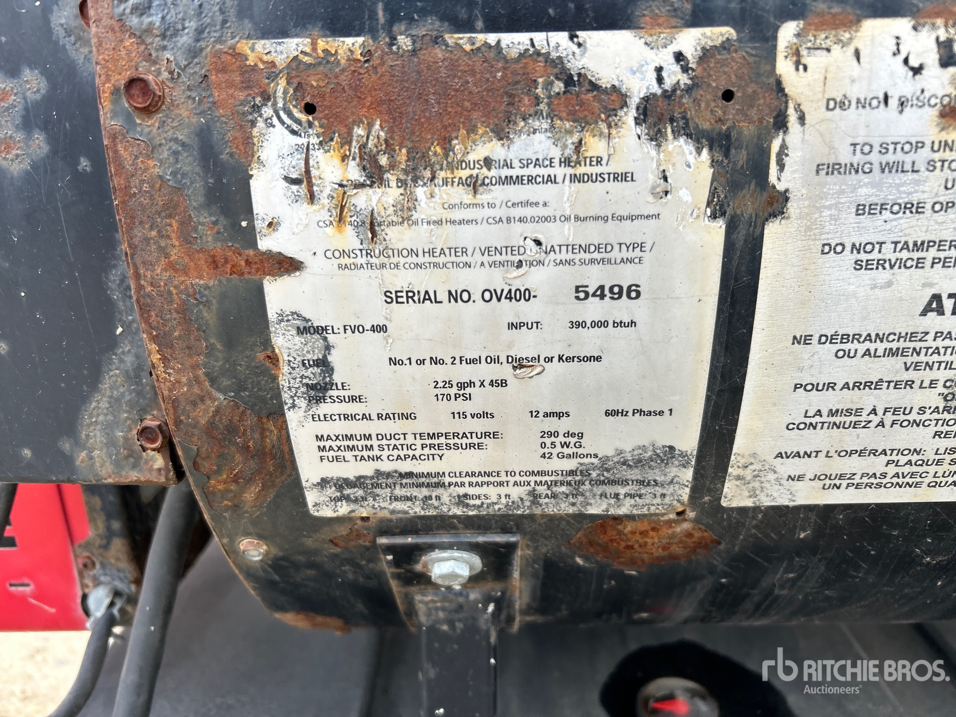 General Appearance with Serial Number / VIN