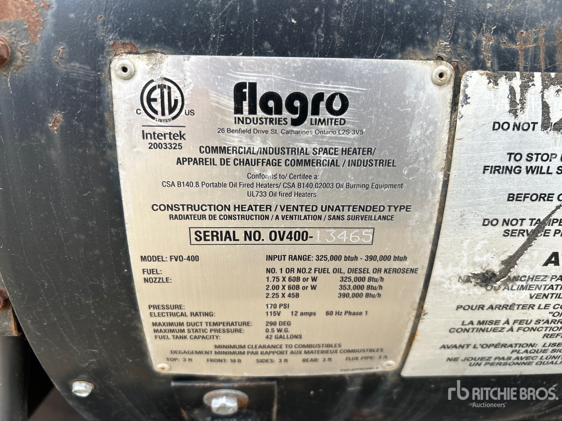 General Appearance with Serial Number / VIN