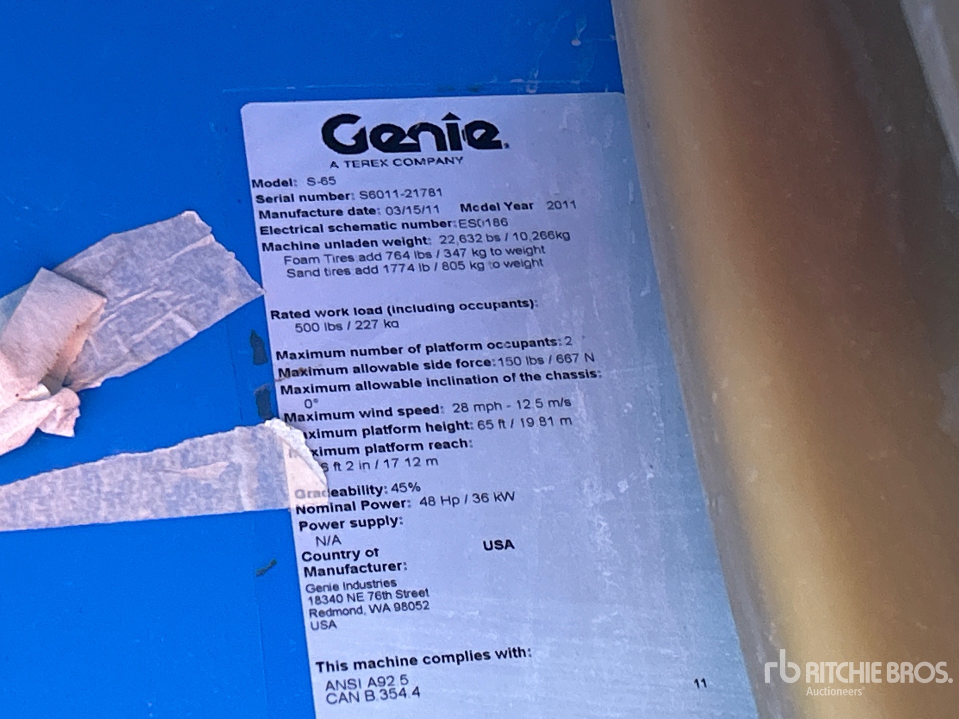 General Appearance with N.º de serie/VIN