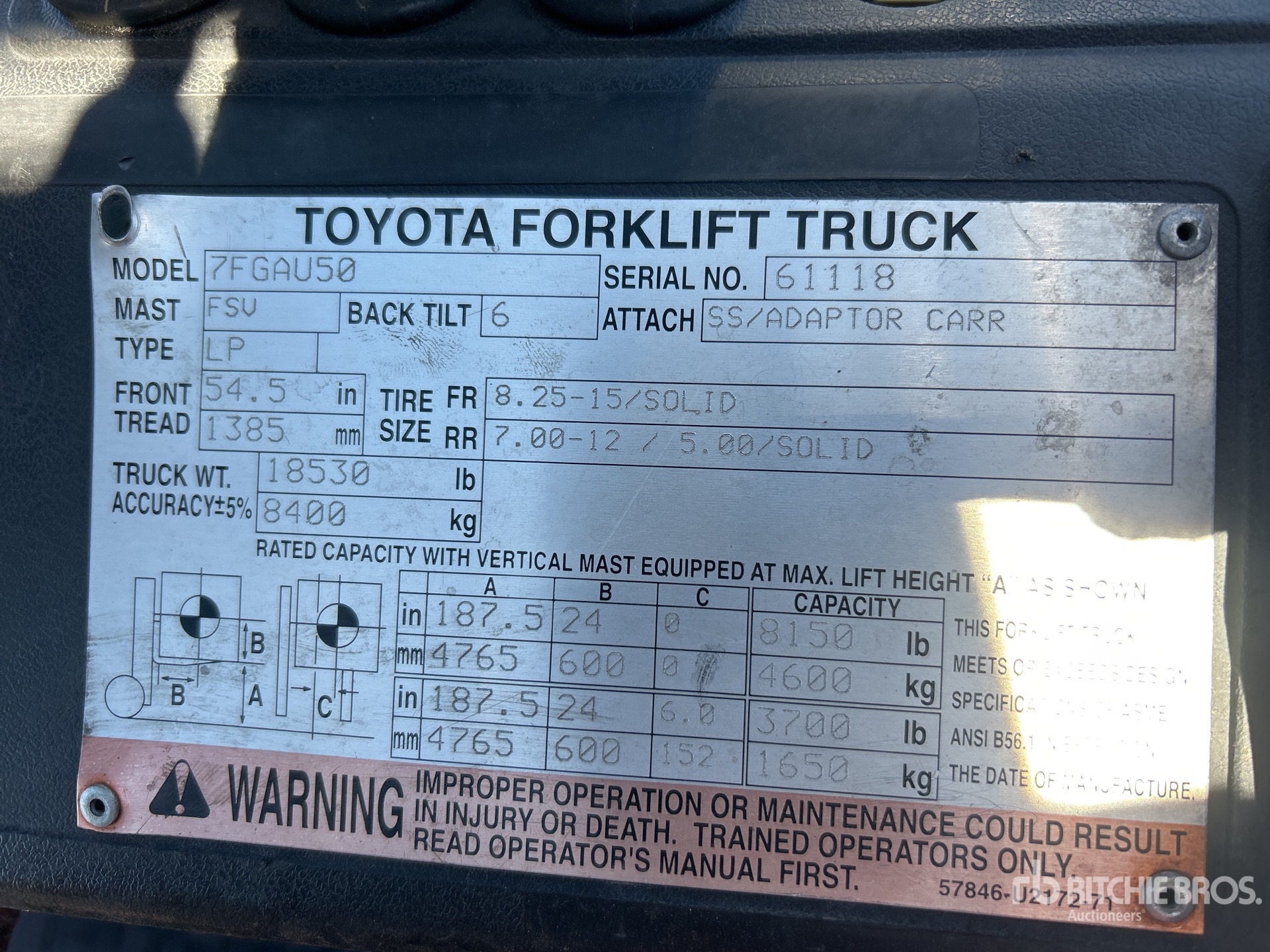 General Appearance with Serial Number / VIN
