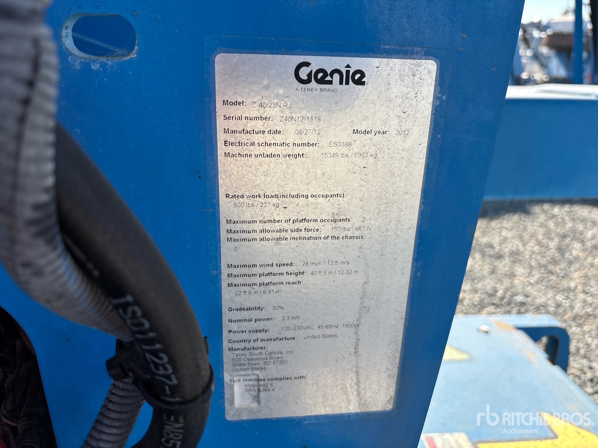 General Appearance with N.º de serie/VIN