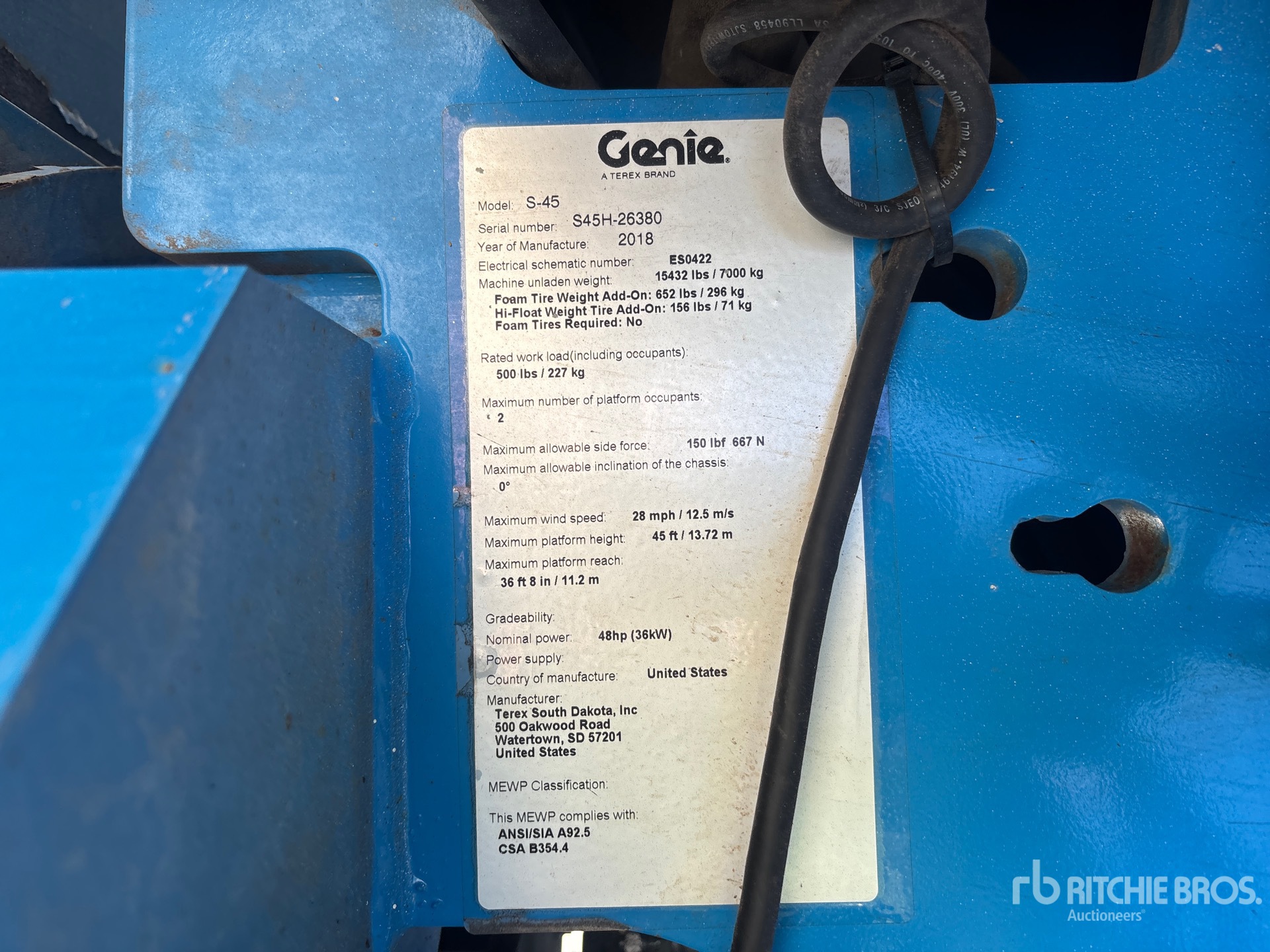 General Appearance with Serial Number / VIN