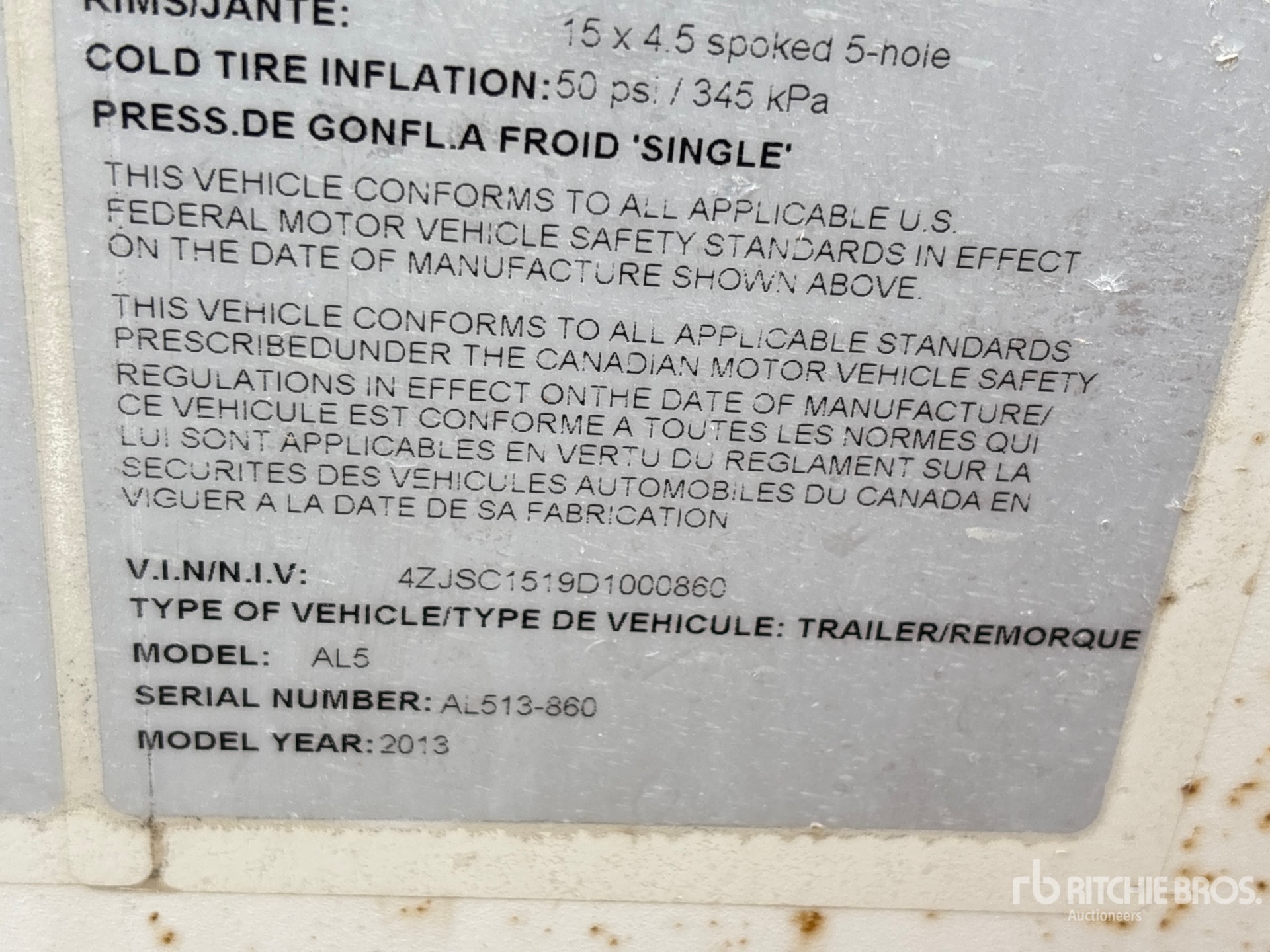 General Appearance with Serial Number / VIN