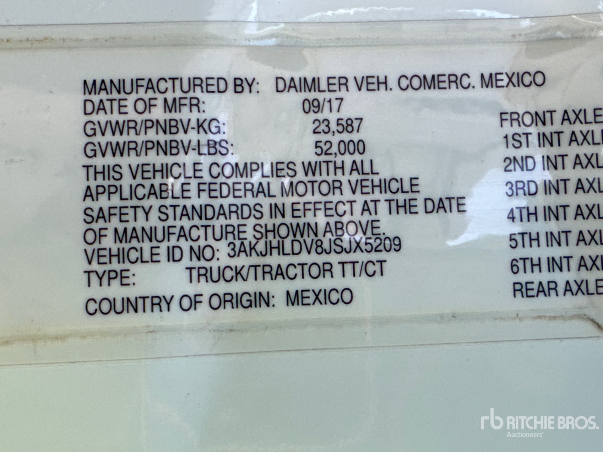General Appearance with Numero seriale/numero d’identificazione del veicolo (VIN)