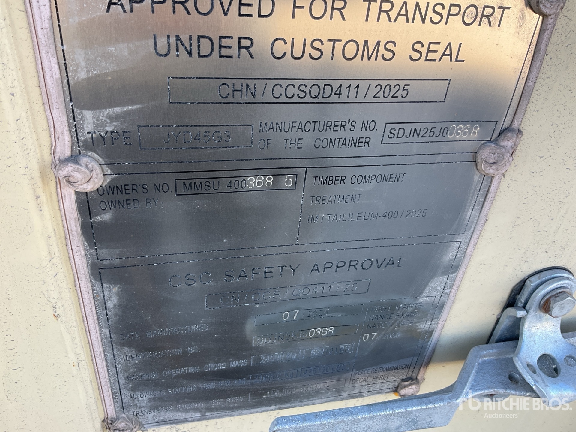 General Appearance with Serial Number / VIN